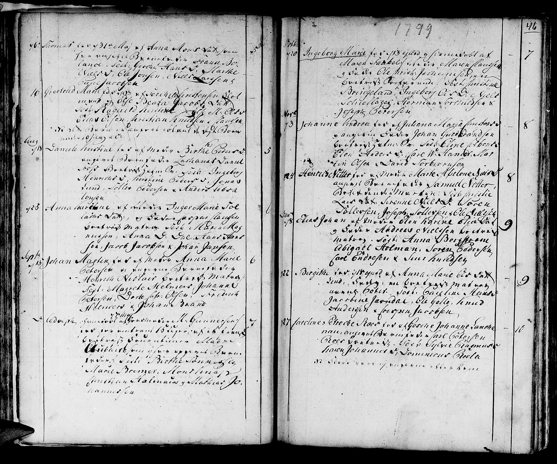 Domkirken sokneprestembete, AV/SAB-A-74801/H/Haa/L0004: Parish register (official) no. A 4, 1763-1820, p. 46