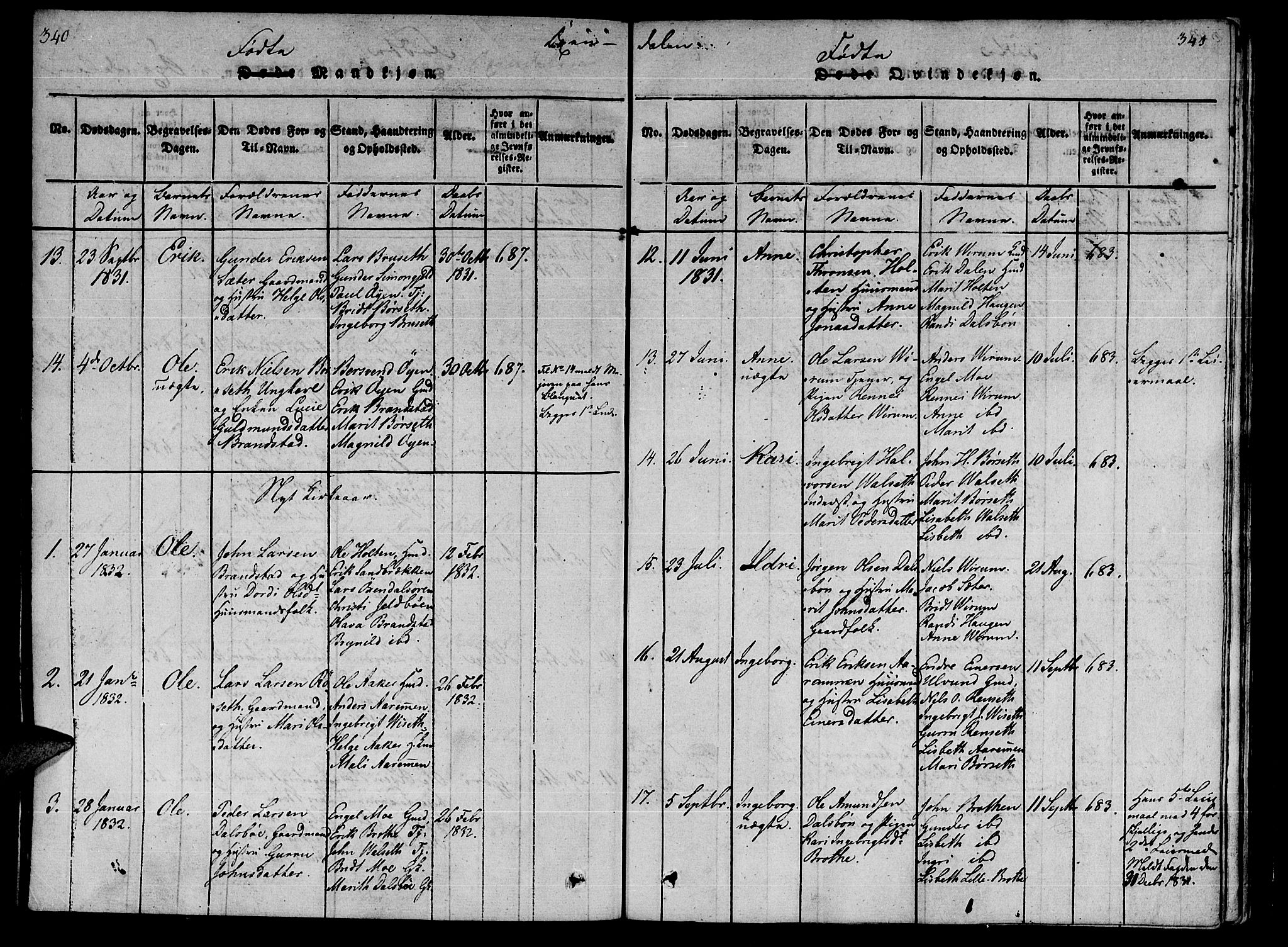 Ministerialprotokoller, klokkerbøker og fødselsregistre - Møre og Romsdal, SAT/A-1454/590/L1011: Parish register (official) no. 590A03 /3, 1819-1832, p. 340-341
