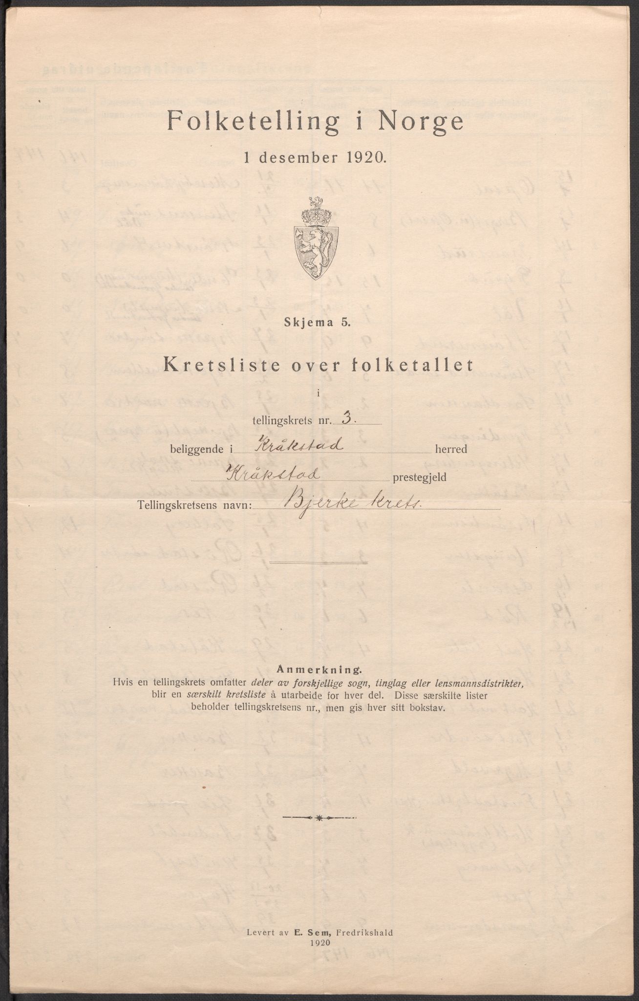 SAO, 1920 census for Kråkstad, 1920, p. 14