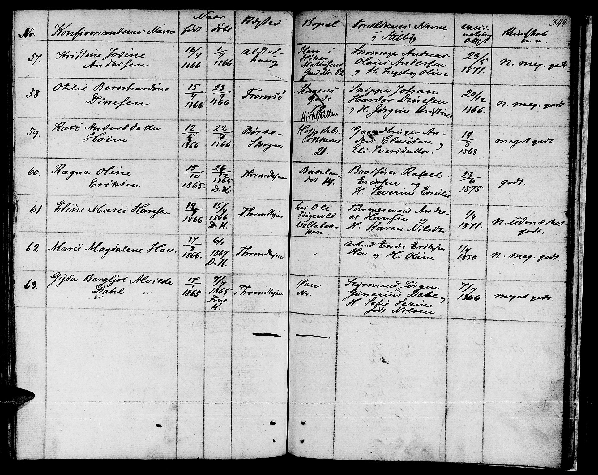 Ministerialprotokoller, klokkerbøker og fødselsregistre - Sør-Trøndelag, SAT/A-1456/601/L0070: Curate's parish register no. 601B03, 1821-1881, p. 344