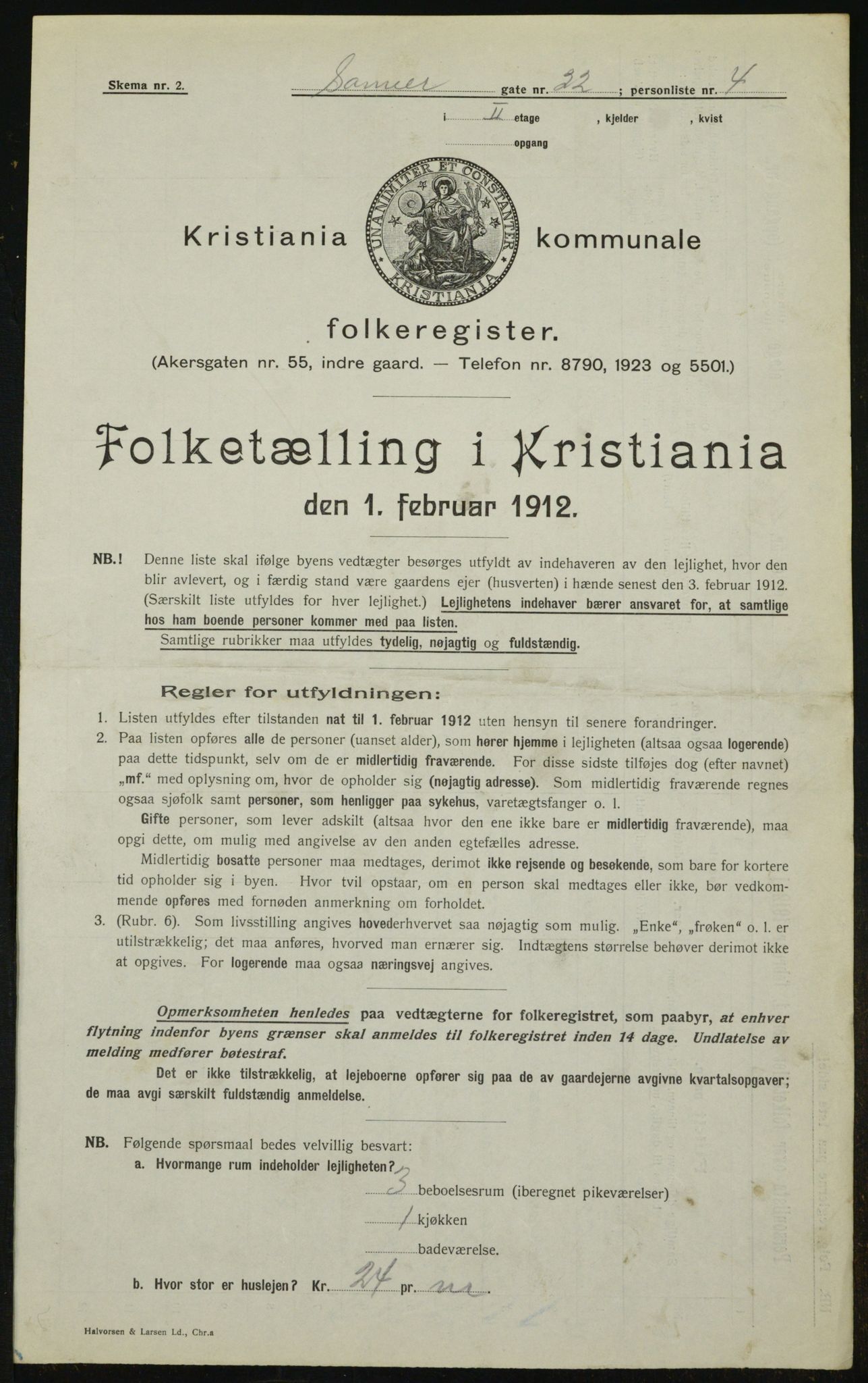 OBA, Municipal Census 1912 for Kristiania, 1912, p. 76017