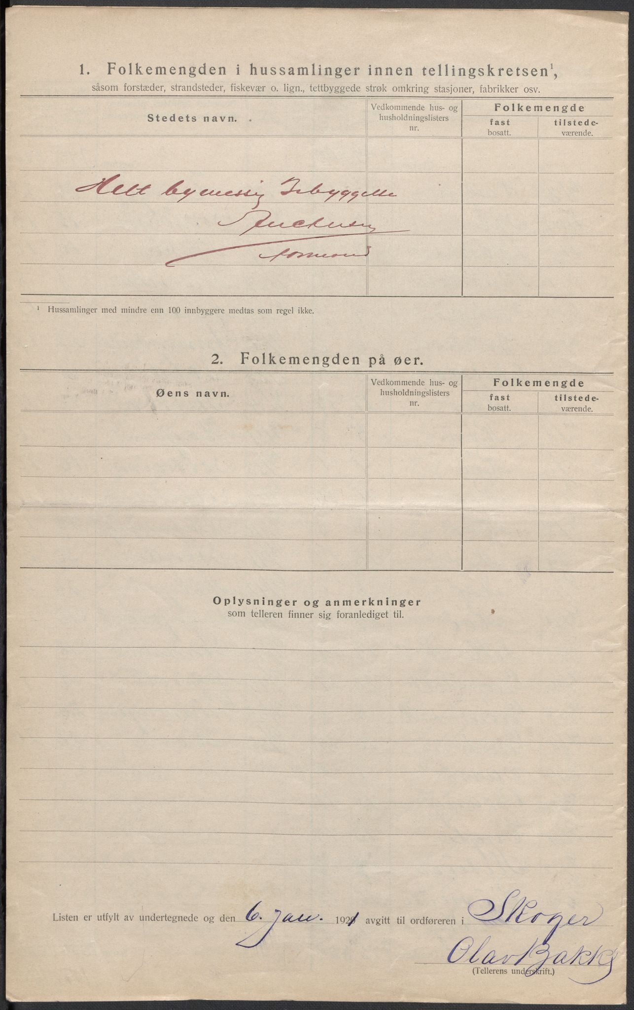 SAKO, 1920 census for Skoger, 1920, p. 11