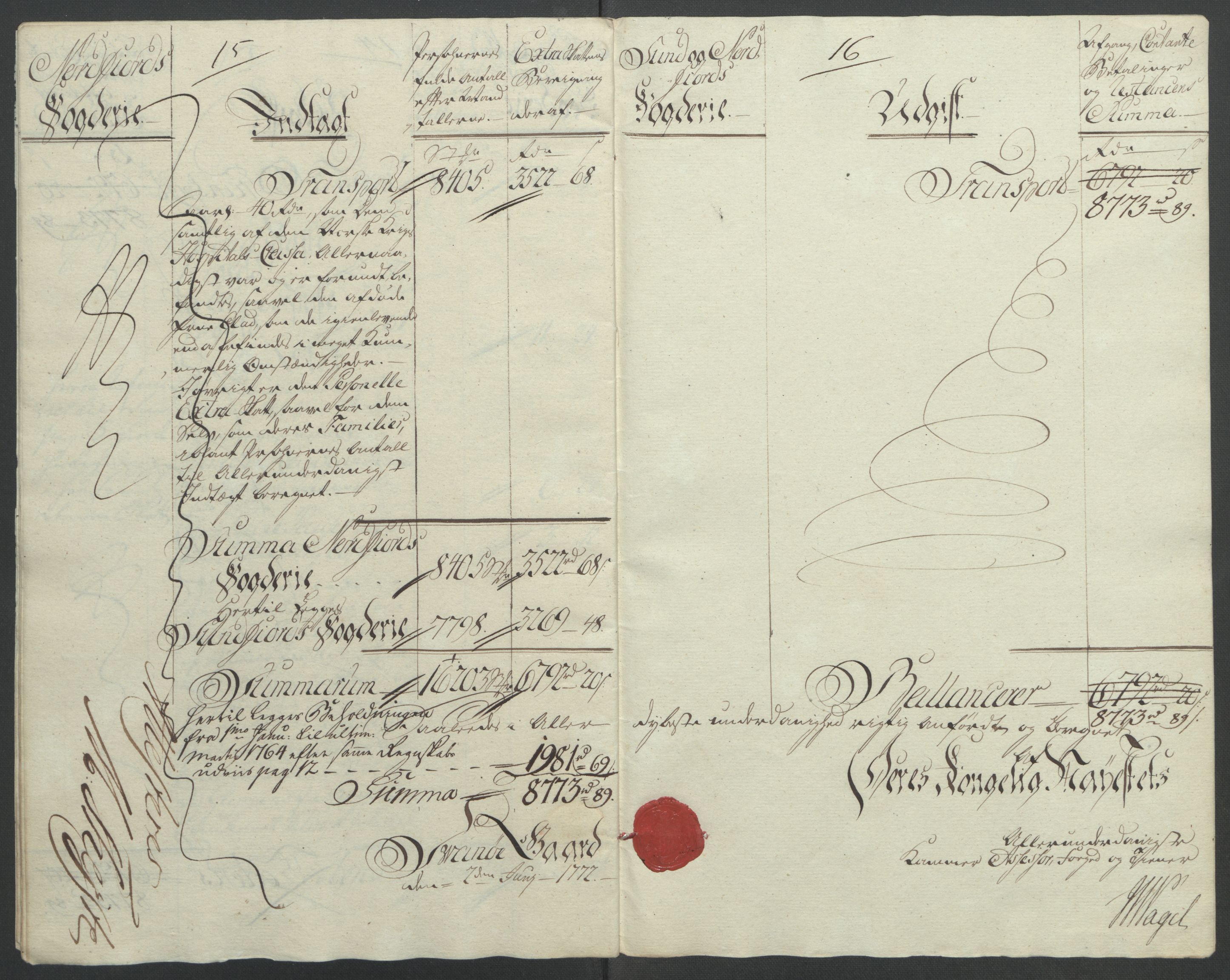 Rentekammeret inntil 1814, Reviderte regnskaper, Fogderegnskap, AV/RA-EA-4092/R53/L3550: Ekstraskatten Sunn- og Nordfjord, 1762-1771, p. 100