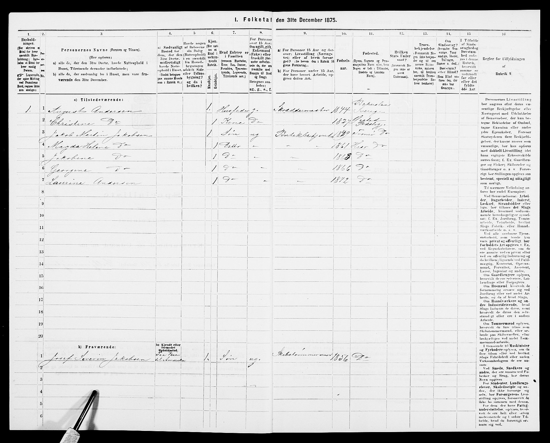 SAK, 1875 census for 0922P Hisøy, 1875, p. 391