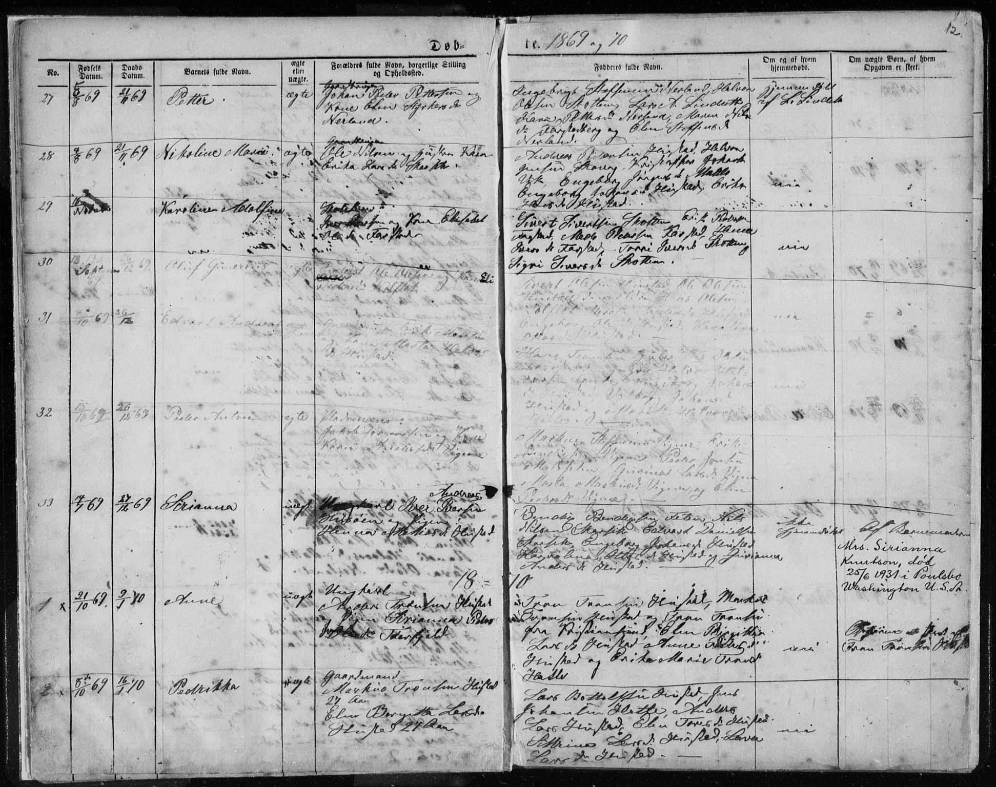 Ministerialprotokoller, klokkerbøker og fødselsregistre - Møre og Romsdal, AV/SAT-A-1454/567/L0782: Parish register (copy) no. 567C02, 1867-1886, p. 12