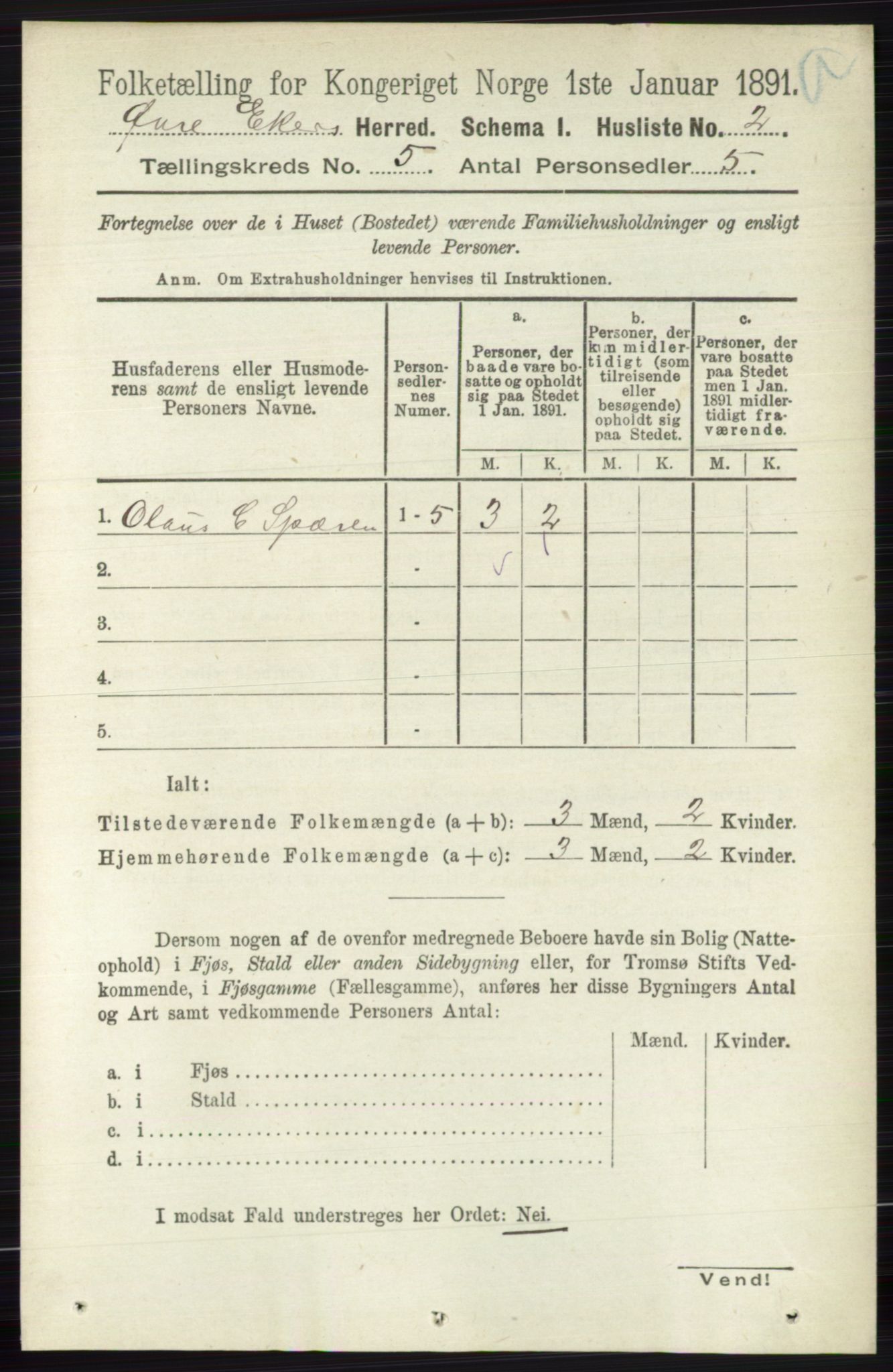 RA, 1891 census for 0624 Øvre Eiker, 1891, p. 1774