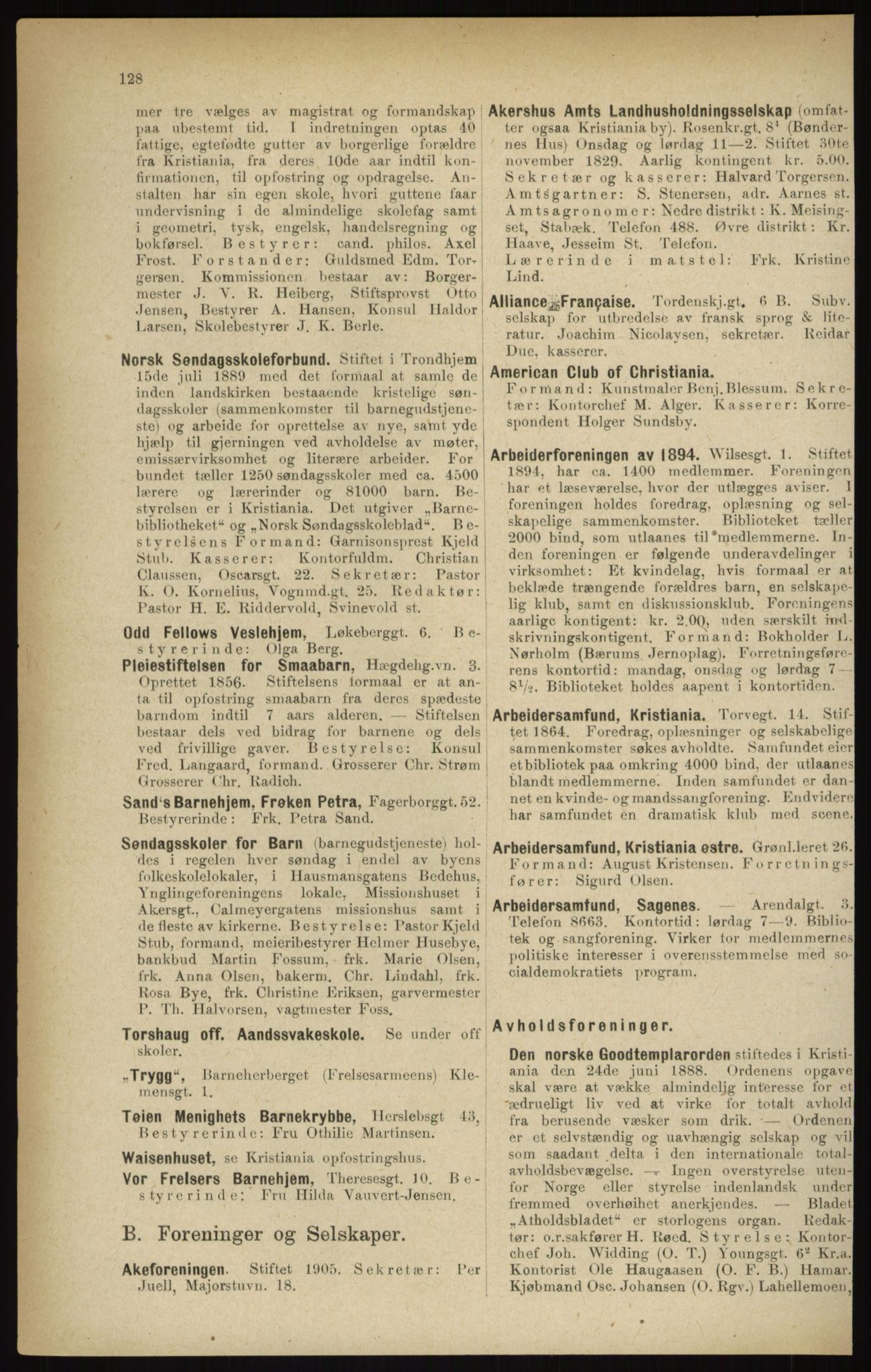 Kristiania/Oslo adressebok, PUBL/-, 1916, p. 128