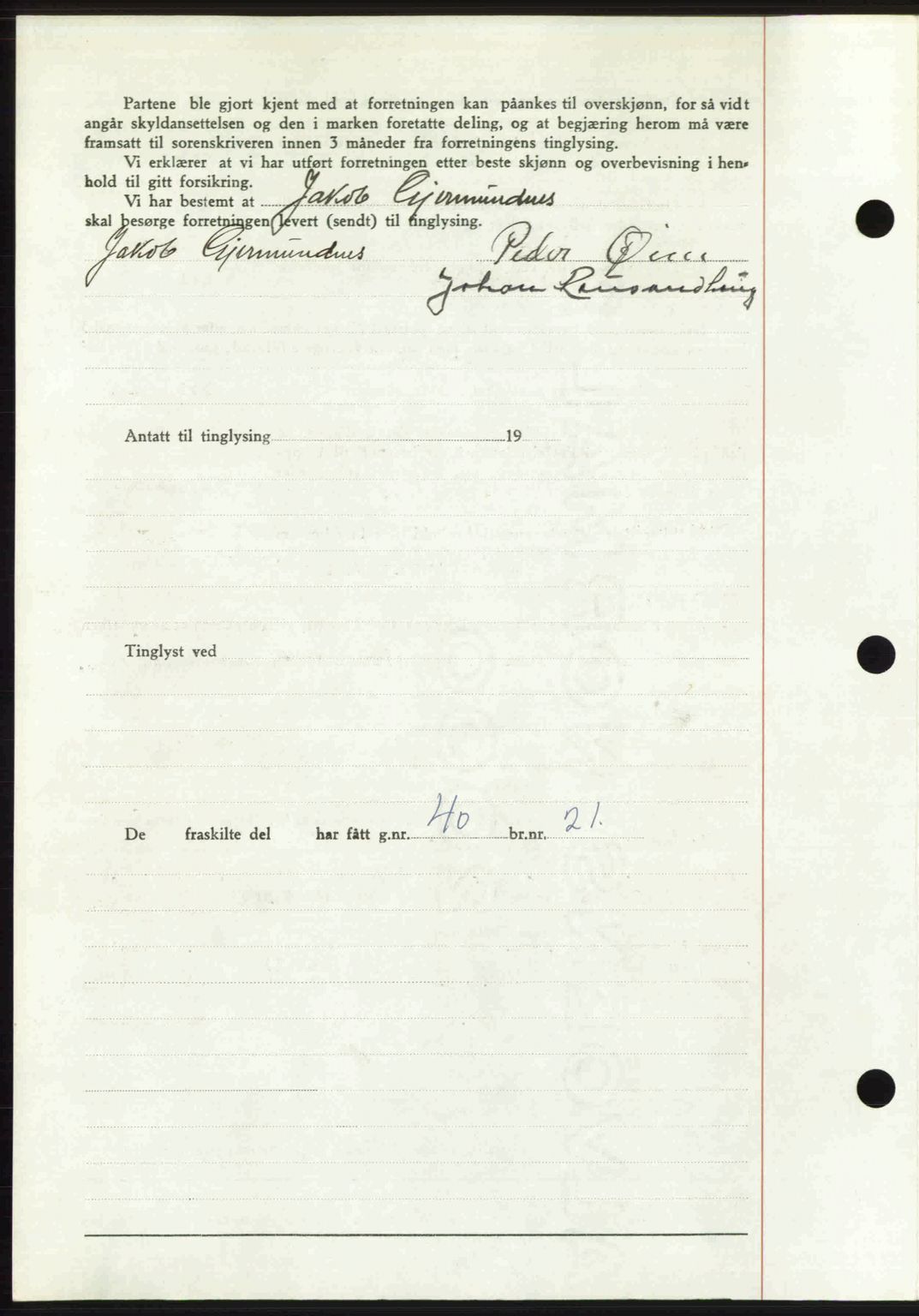 Romsdal sorenskriveri, AV/SAT-A-4149/1/2/2C: Mortgage book no. A31, 1949-1949, Diary no: : 3049/1949