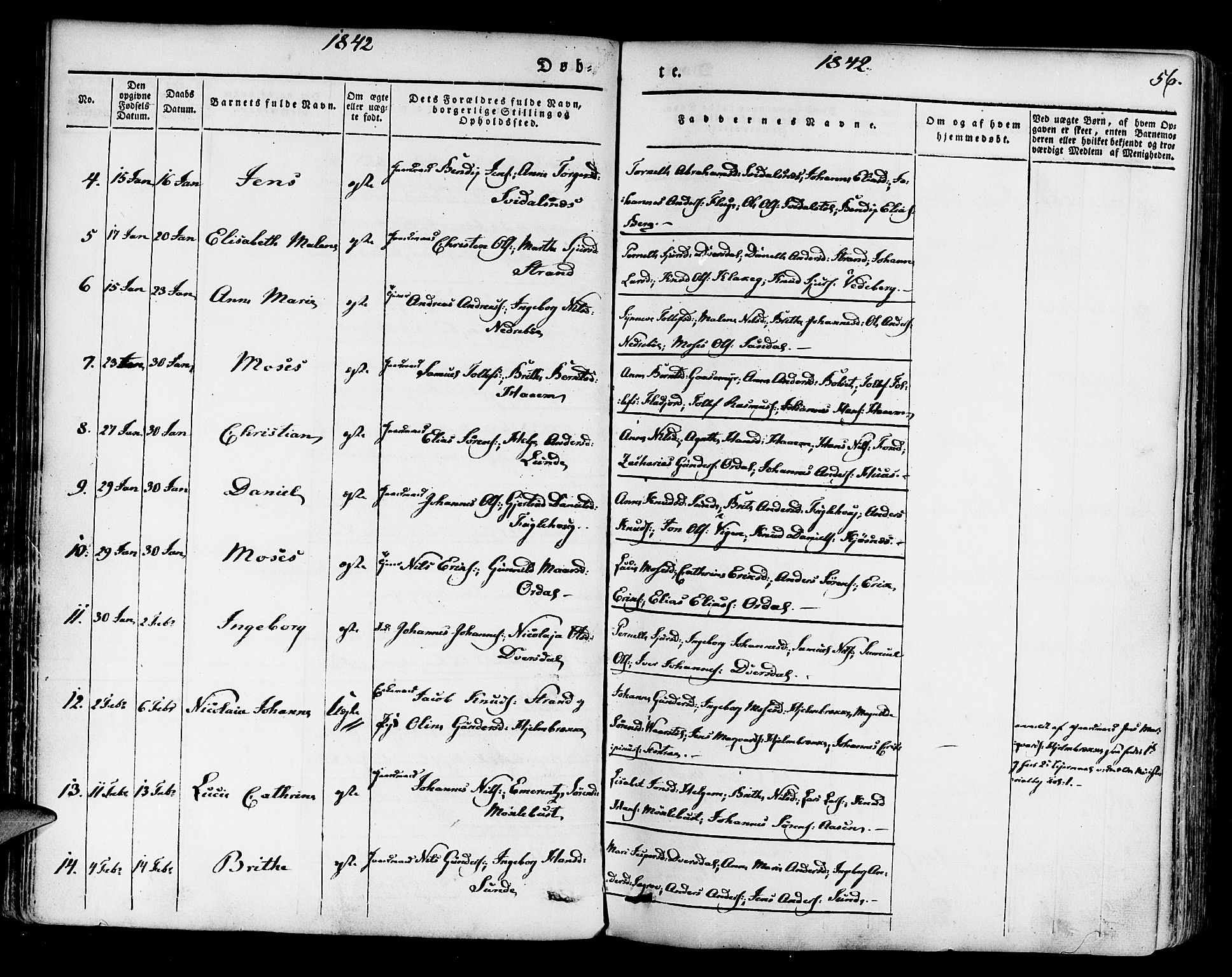 Jølster sokneprestembete, AV/SAB-A-80701/H/Haa/Haaa/L0009: Parish register (official) no. A 9, 1833-1848, p. 56