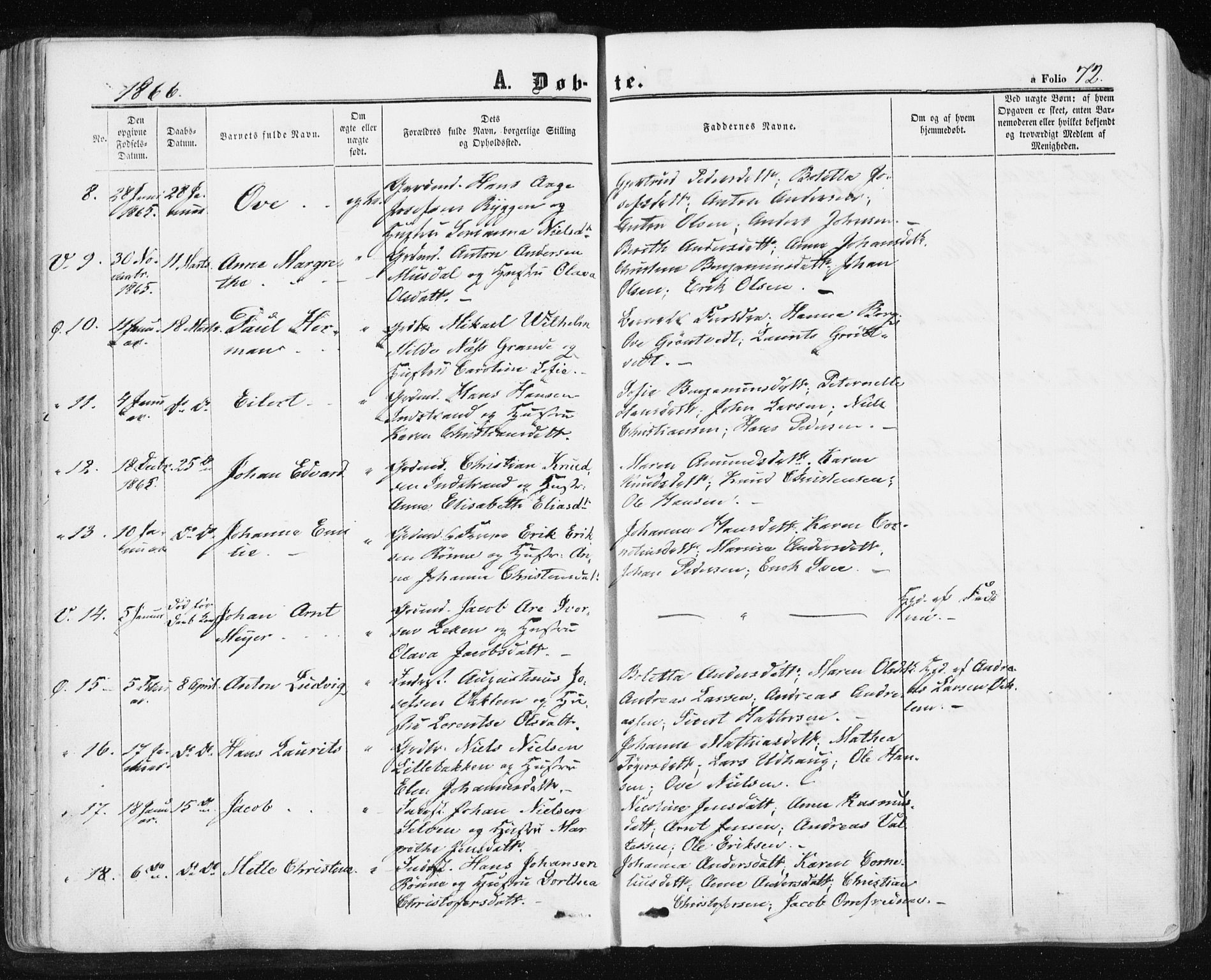 Ministerialprotokoller, klokkerbøker og fødselsregistre - Sør-Trøndelag, SAT/A-1456/659/L0737: Parish register (official) no. 659A07, 1857-1875, p. 72
