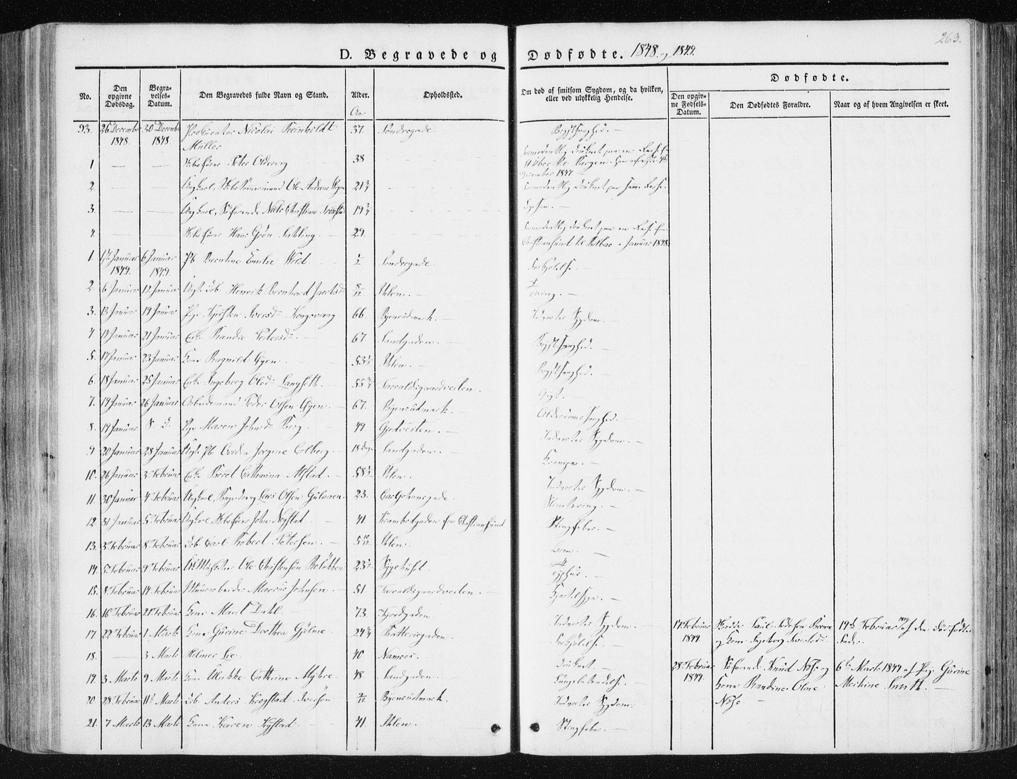 Ministerialprotokoller, klokkerbøker og fødselsregistre - Sør-Trøndelag, AV/SAT-A-1456/602/L0110: Parish register (official) no. 602A08, 1840-1854, p. 263