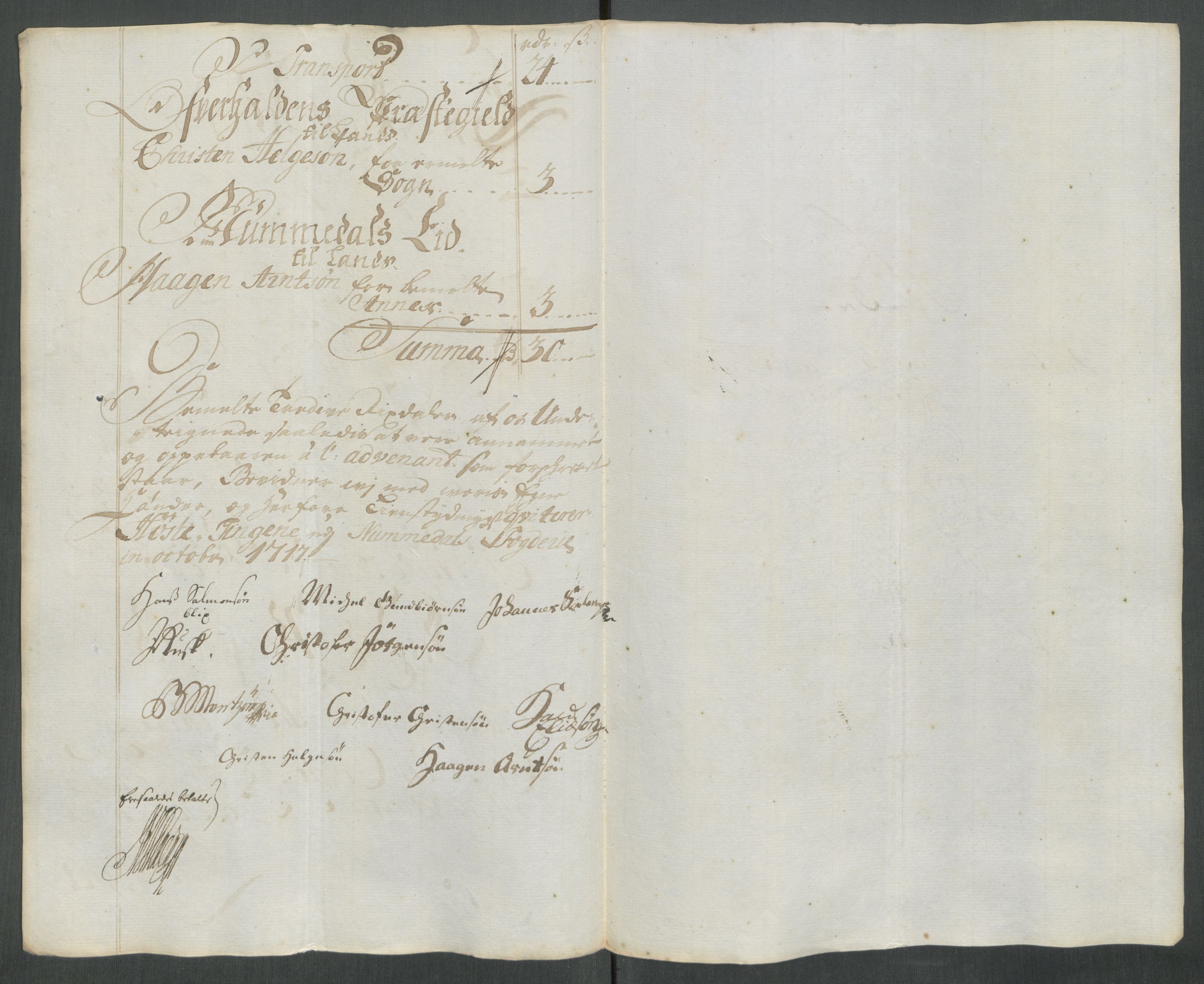 Rentekammeret inntil 1814, Reviderte regnskaper, Fogderegnskap, RA/EA-4092/R64/L4438: Fogderegnskap Namdal, 1717, p. 205
