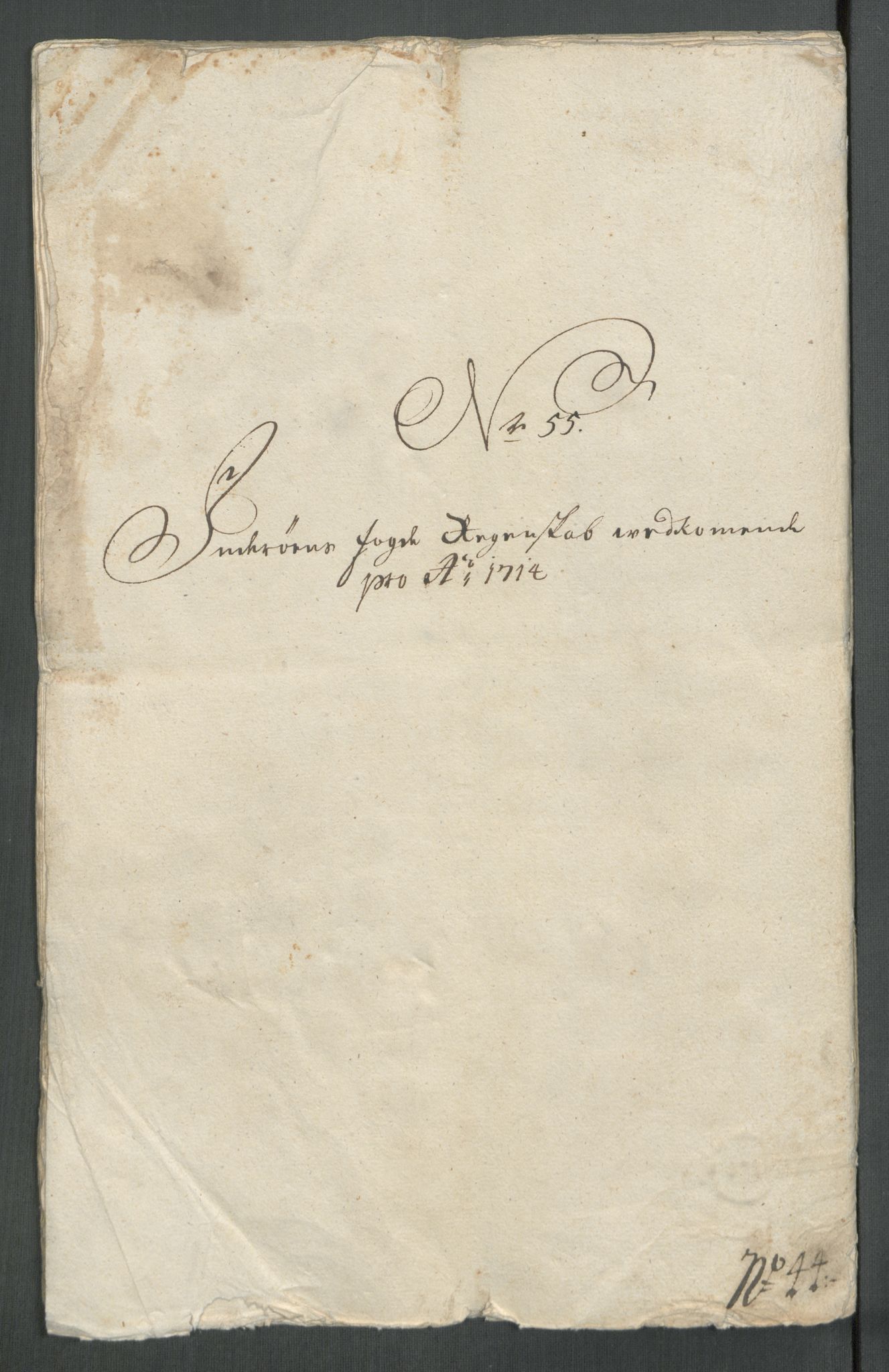 Rentekammeret inntil 1814, Reviderte regnskaper, Fogderegnskap, AV/RA-EA-4092/R63/L4322: Fogderegnskap Inderøy, 1714, p. 400