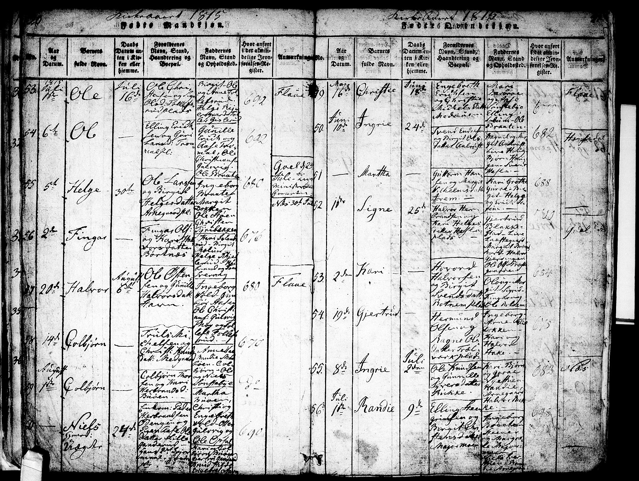 Nes kirkebøker, AV/SAKO-A-236/F/Fa/L0007: Parish register (official) no. 7, 1815-1823, p. 20-21