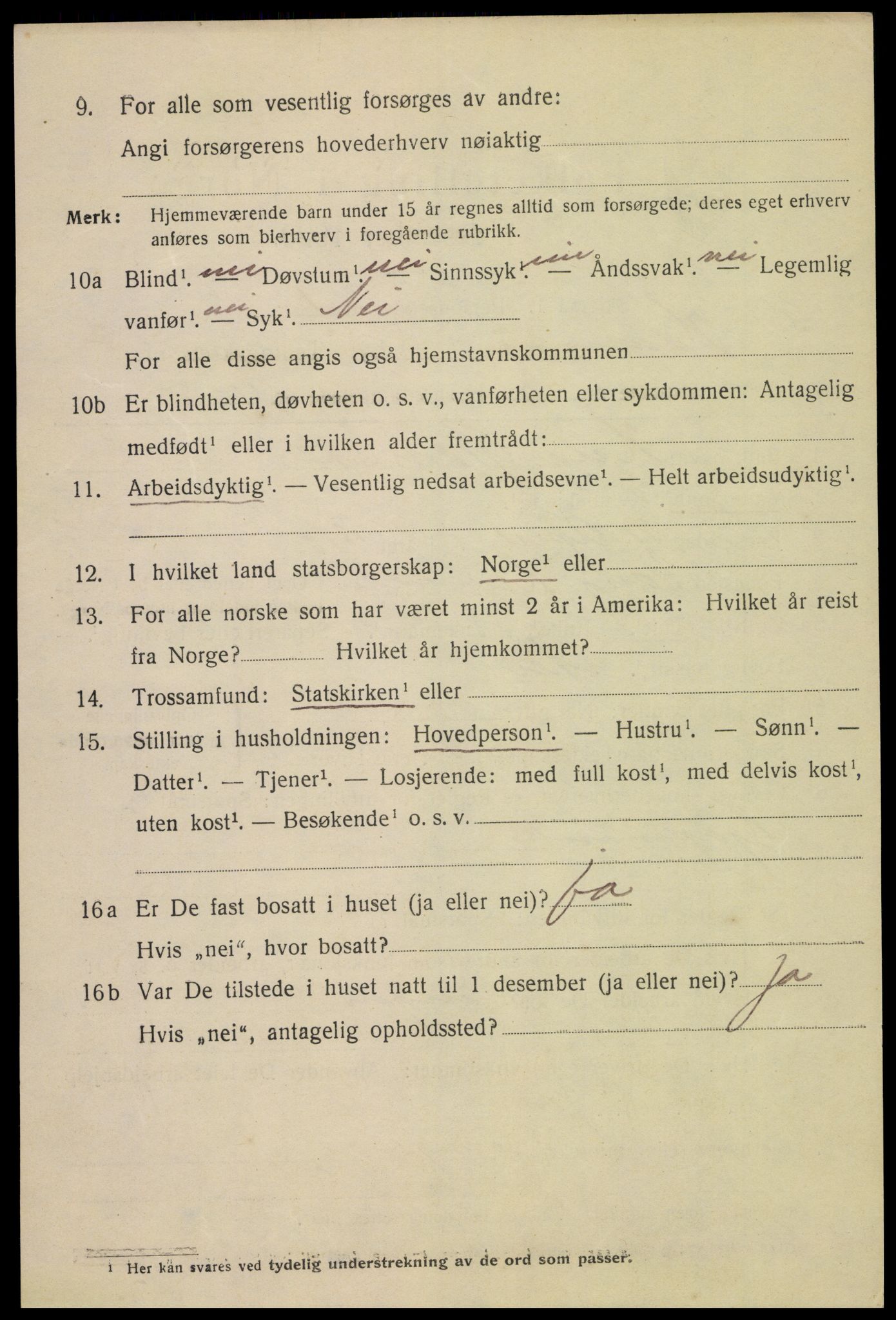 SAH, 1920 census for Hamar, 1920, p. 13026