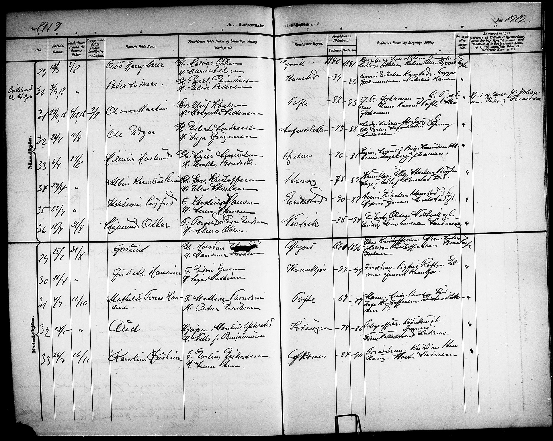 Ministerialprotokoller, klokkerbøker og fødselsregistre - Nordland, AV/SAT-A-1459/872/L1048: Parish register (copy) no. 872C04, 1898-1919