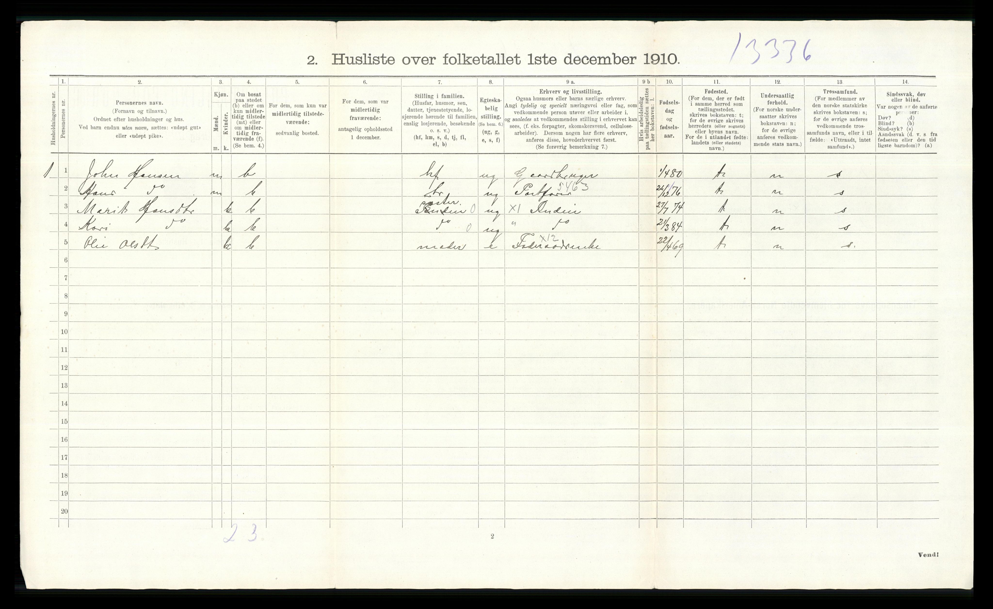 RA, 1910 census for Heidal, 1910, p. 30