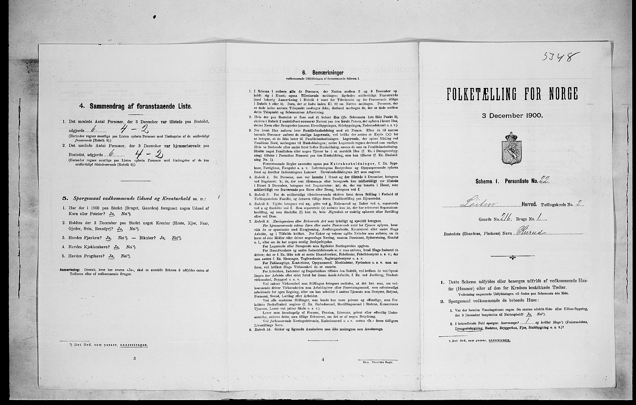 SAH, 1900 census for Løten, 1900, p. 564