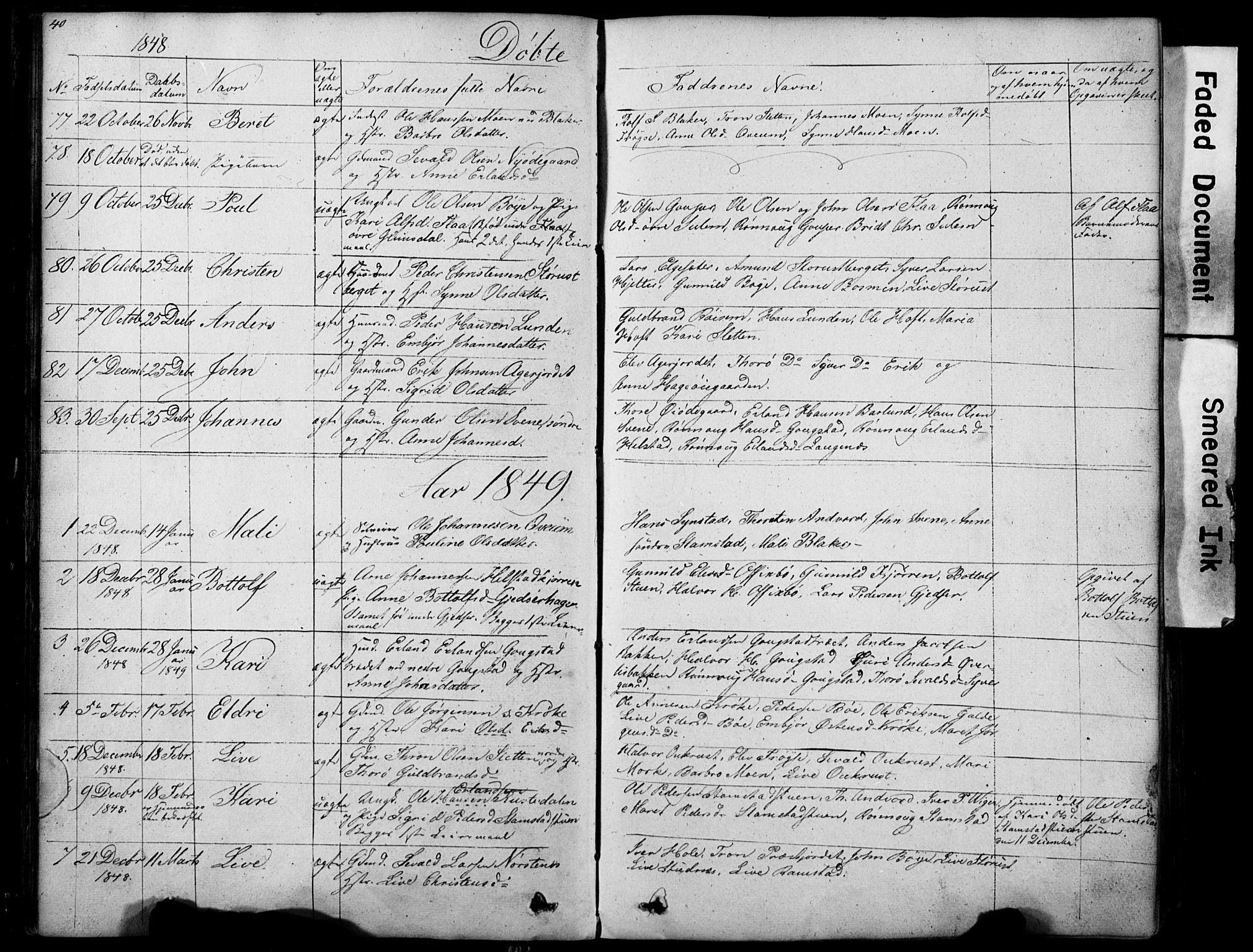 Lom prestekontor, SAH/PREST-070/L/L0012: Parish register (copy) no. 12, 1845-1873, p. 40-41