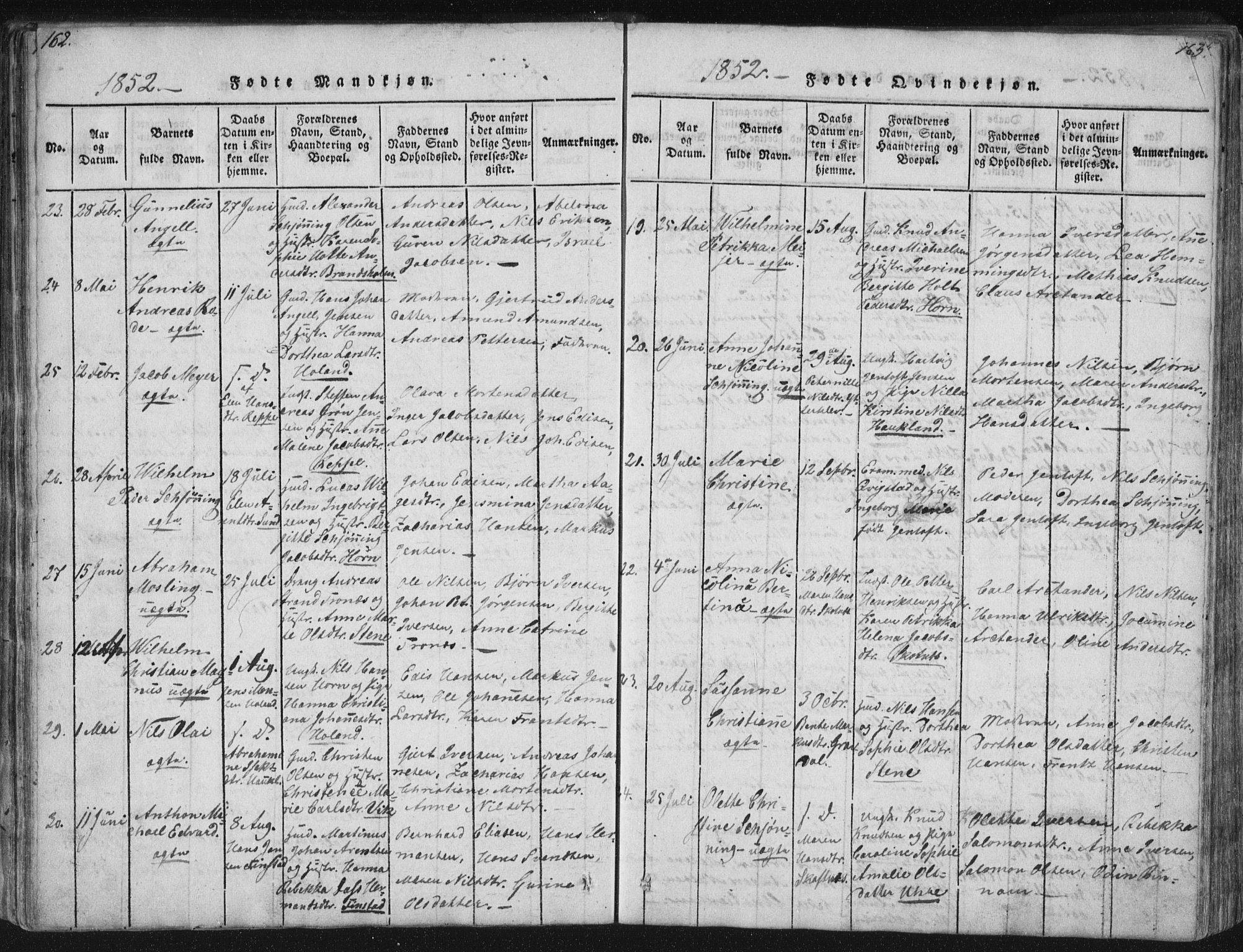 Ministerialprotokoller, klokkerbøker og fødselsregistre - Nordland, AV/SAT-A-1459/881/L1164: Parish register (copy) no. 881C01, 1818-1853, p. 162-163