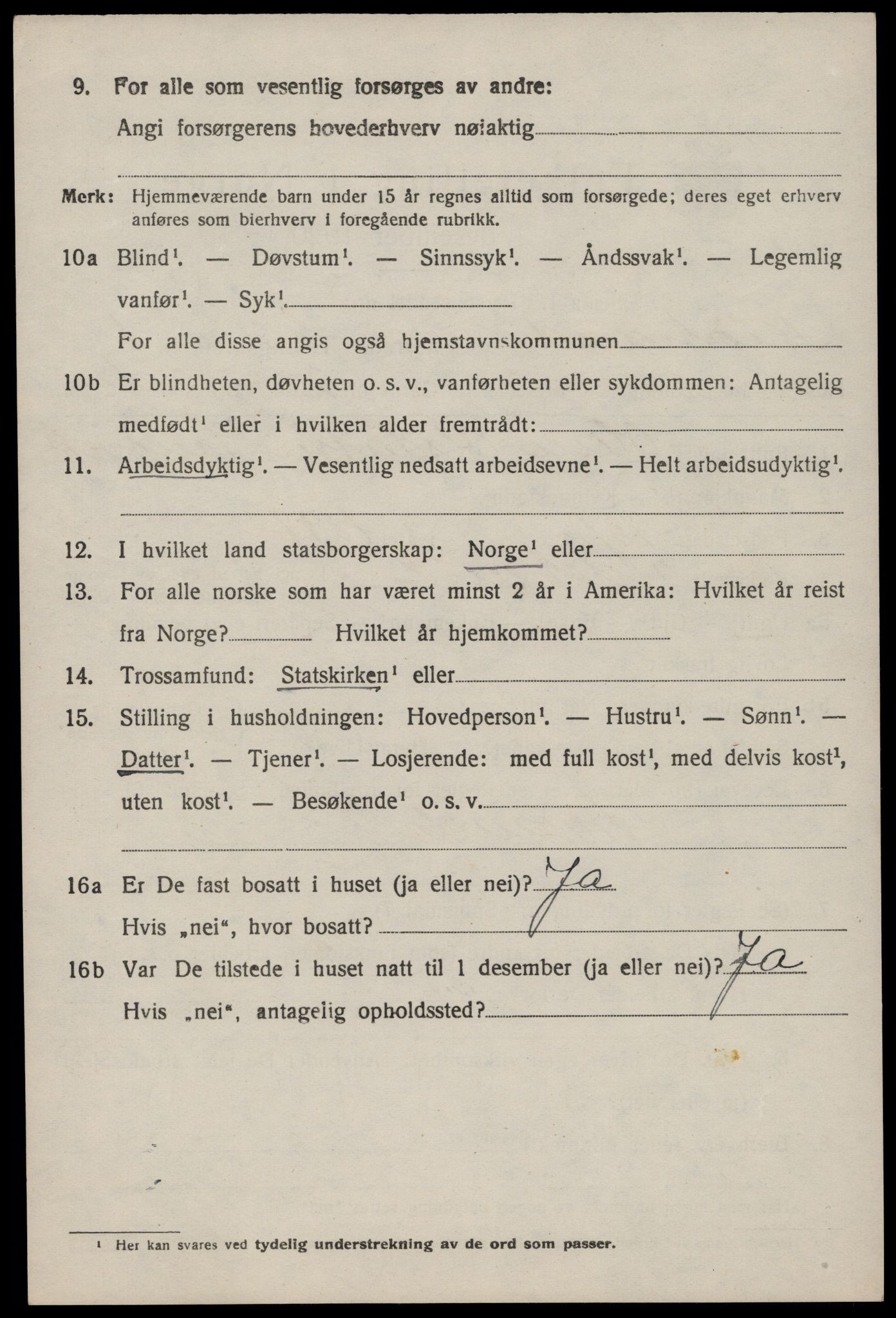 SAST, 1920 census for Nedstrand, 1920, p. 664