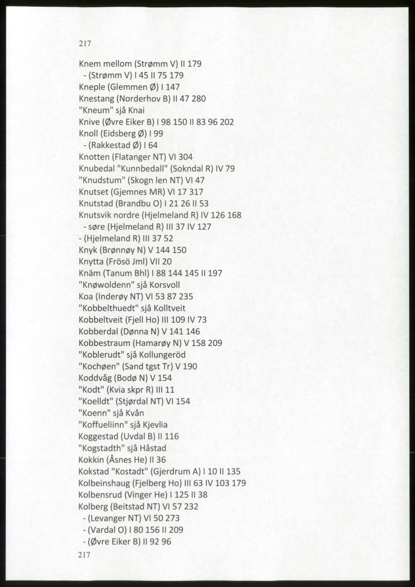 Publikasjoner utgitt av Arkivverket, PUBL/PUBL-001/C/0009: Stedsnavnregister, 1548-1567, p. 217