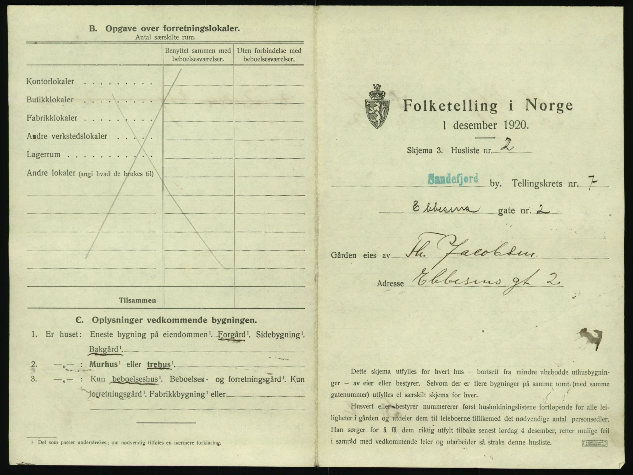 SAKO, 1920 census for Sandefjord, 1920, p. 812