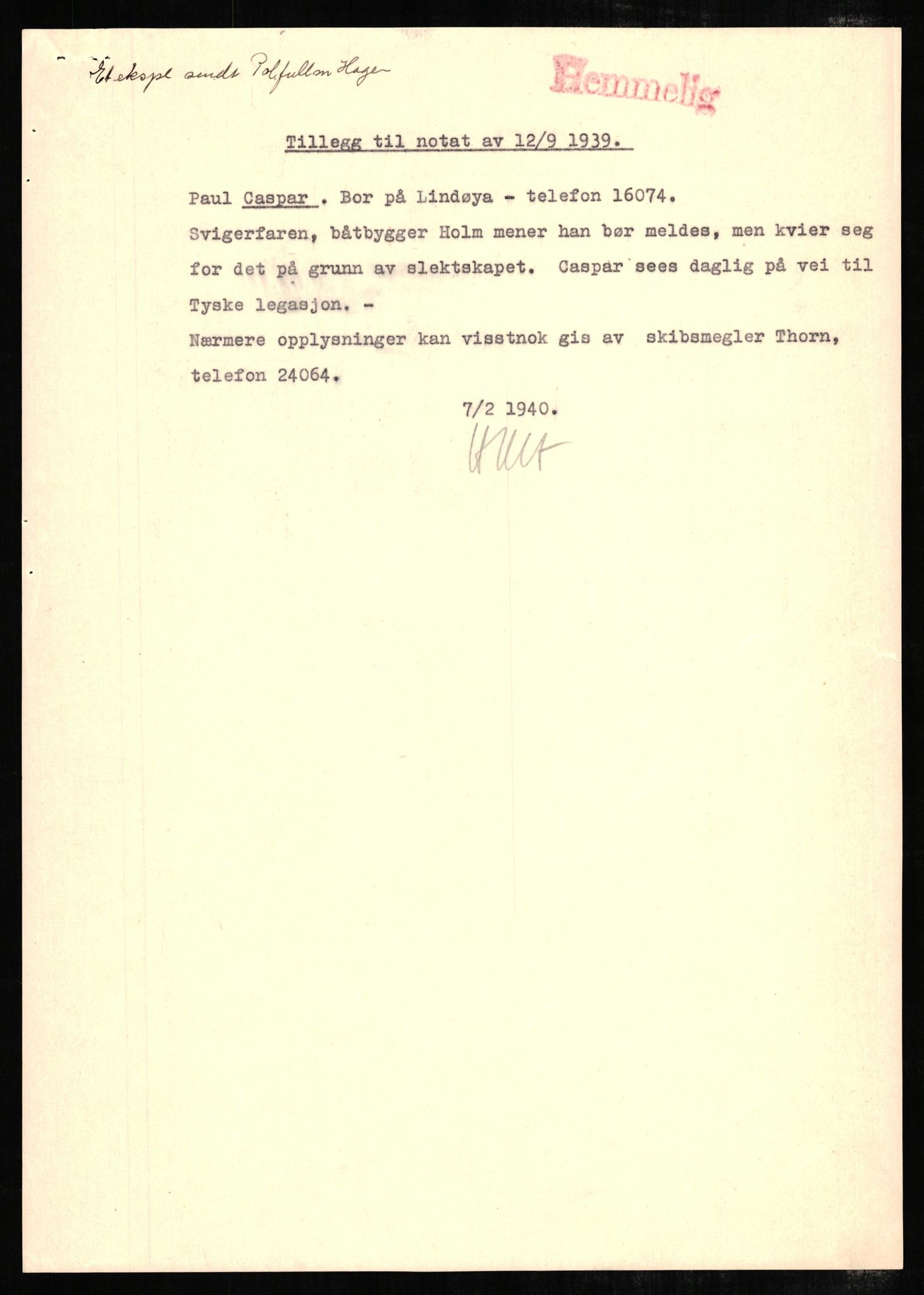 Forsvaret, Forsvarets overkommando II, RA/RAFA-3915/D/Db/L0005: CI Questionaires. Tyske okkupasjonsstyrker i Norge. Tyskere., 1945-1946, p. 217