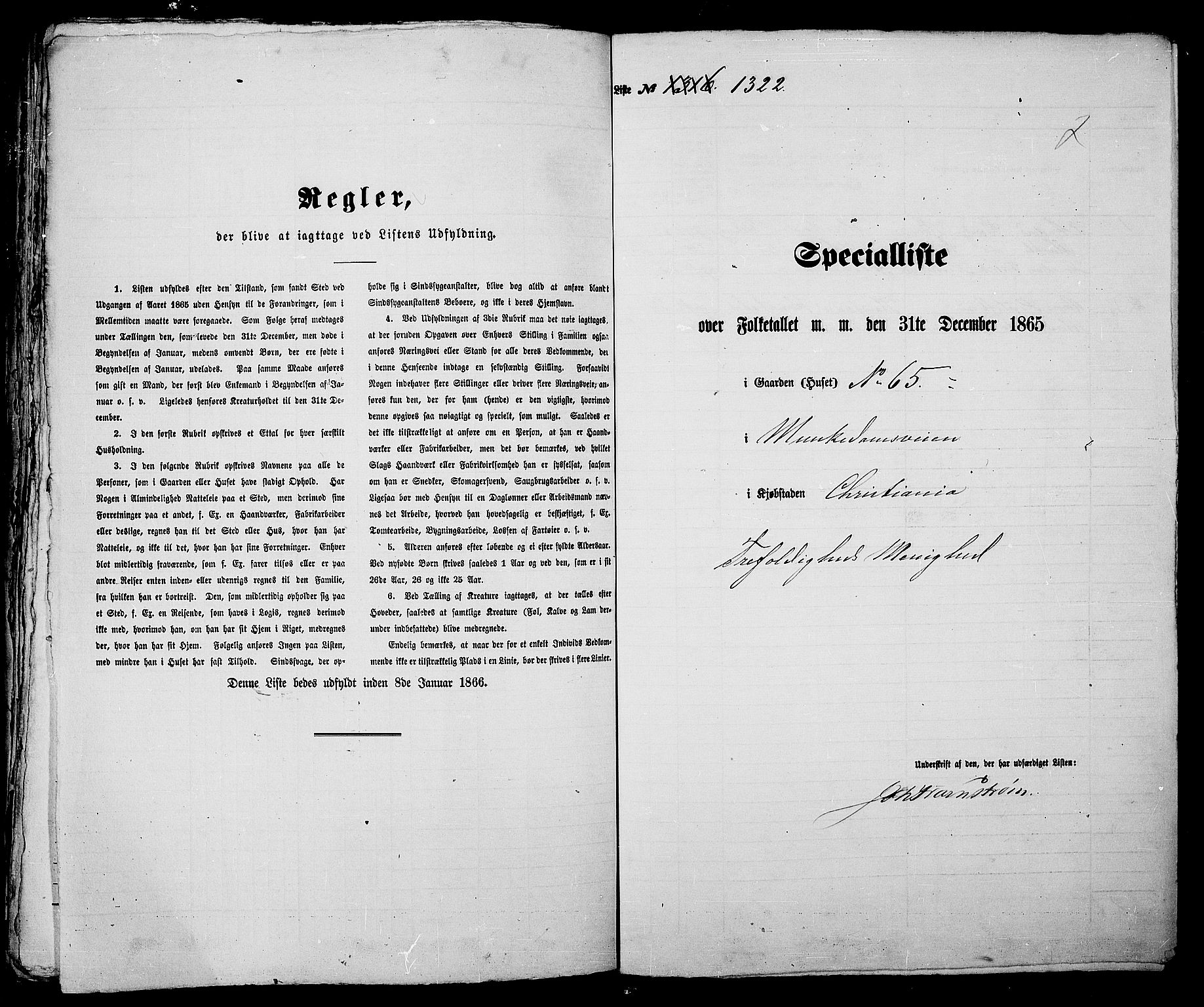 RA, 1865 census for Kristiania, 1865, p. 2997