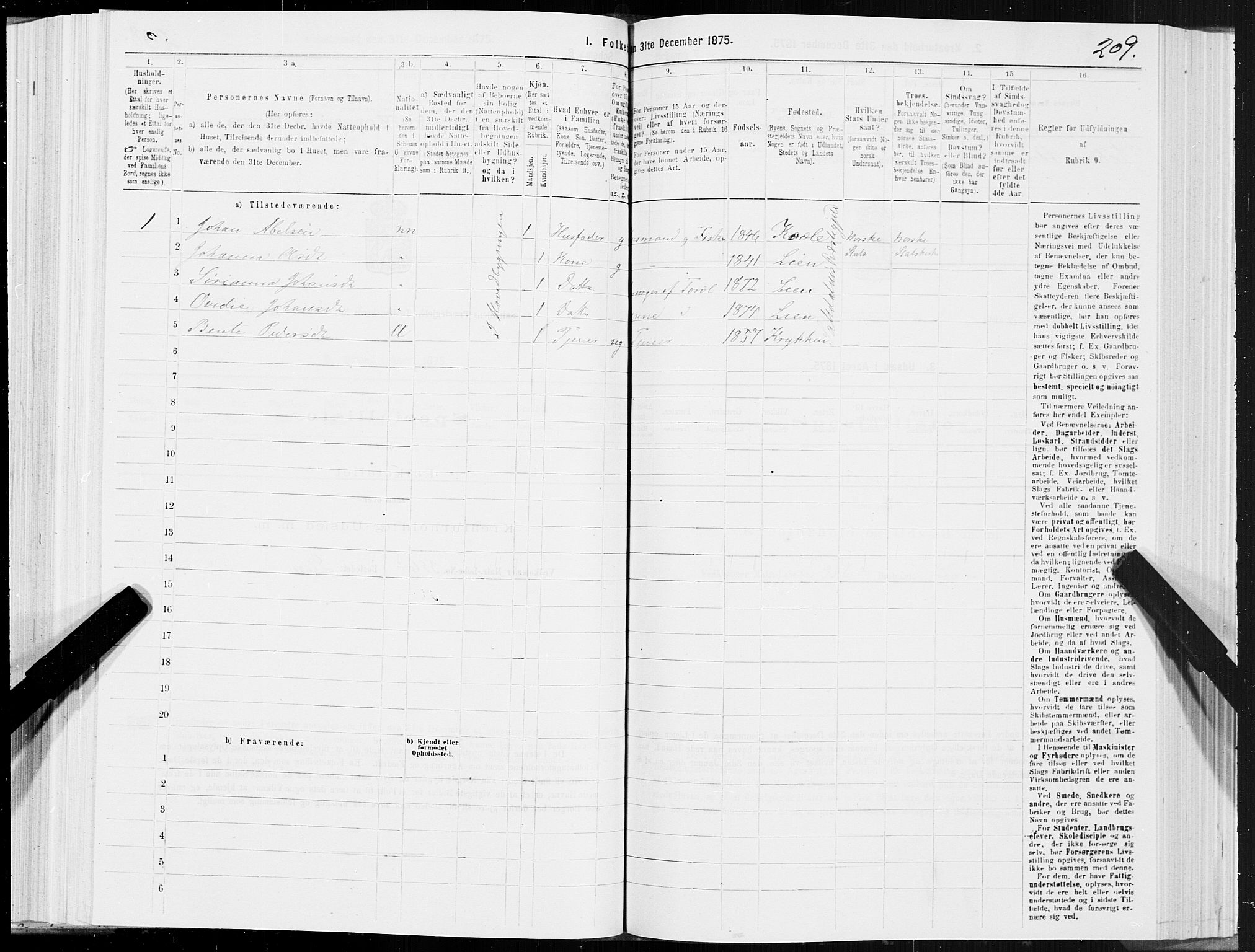 SAT, 1875 census for 1840P Saltdal, 1875, p. 1209