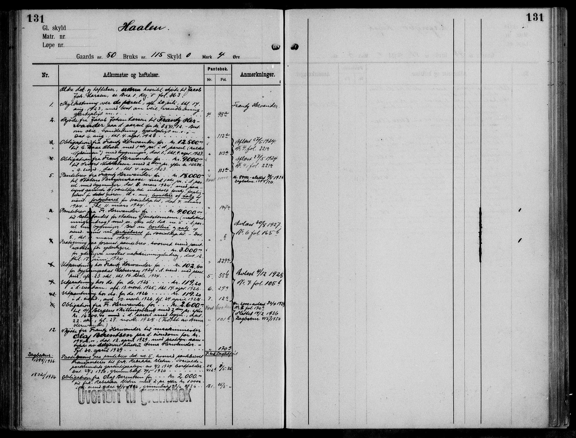 Midhordland sorenskriveri, AV/SAB-A-3001/1/G/Ga/Gab/L0111: Mortgage register no. II.A.b.111, p. 131