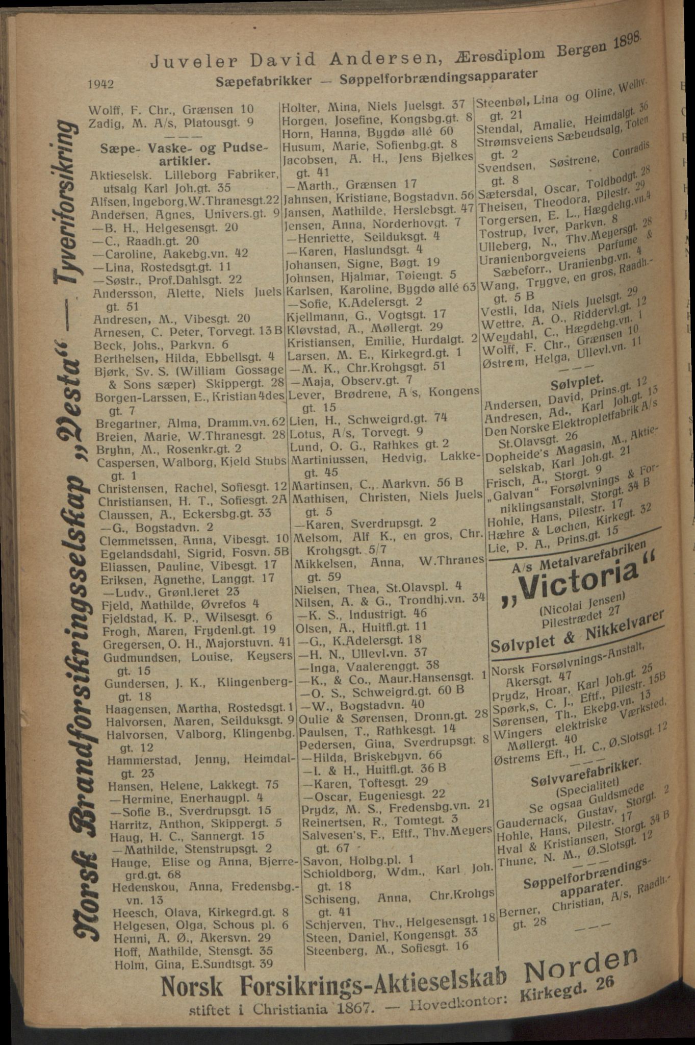 Kristiania/Oslo adressebok, PUBL/-, 1916, p. 1942