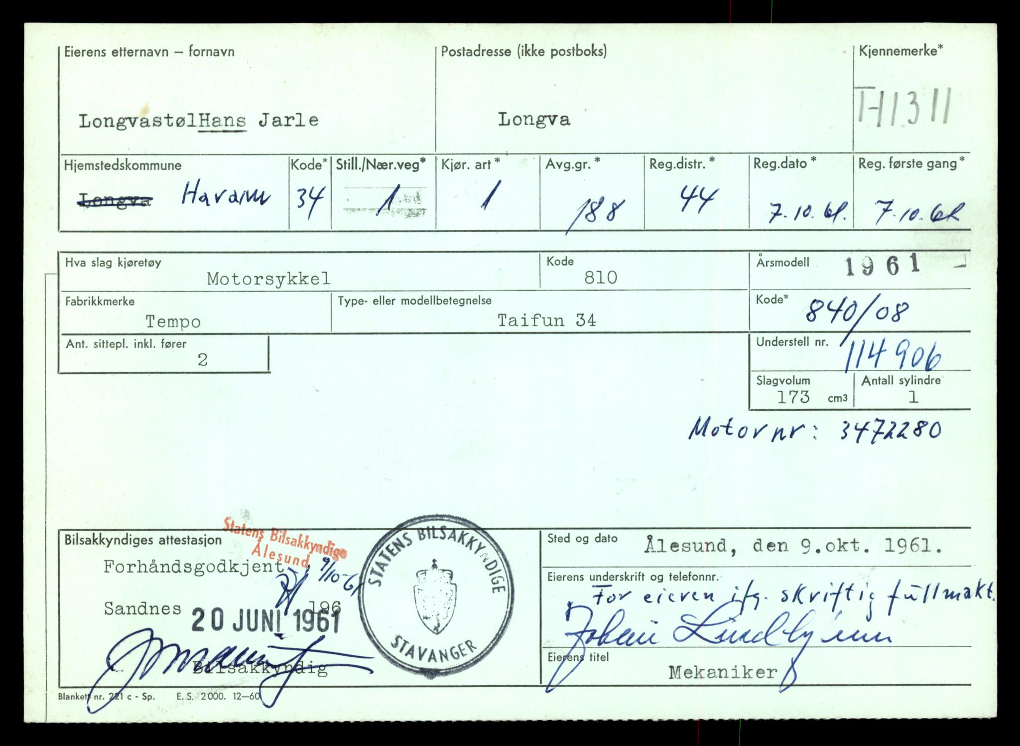 Møre og Romsdal vegkontor - Ålesund trafikkstasjon, AV/SAT-A-4099/F/Fe/L0028: Registreringskort for kjøretøy T 11290 - T 11429, 1927-1998, p. 526