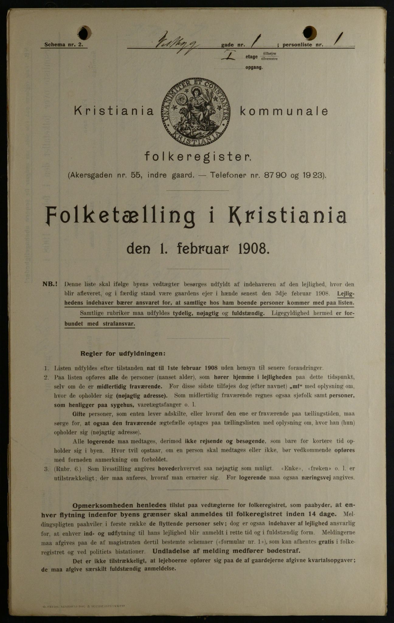 OBA, Municipal Census 1908 for Kristiania, 1908, p. 109809