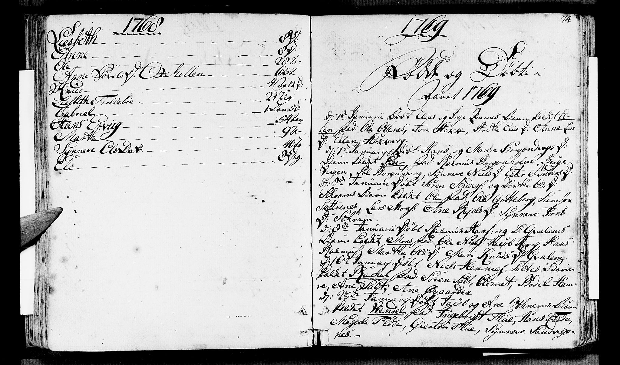 Selje sokneprestembete, AV/SAB-A-99938/H/Ha/Haa/Haaa: Parish register (official) no. A 5, 1760-1782, p. 74