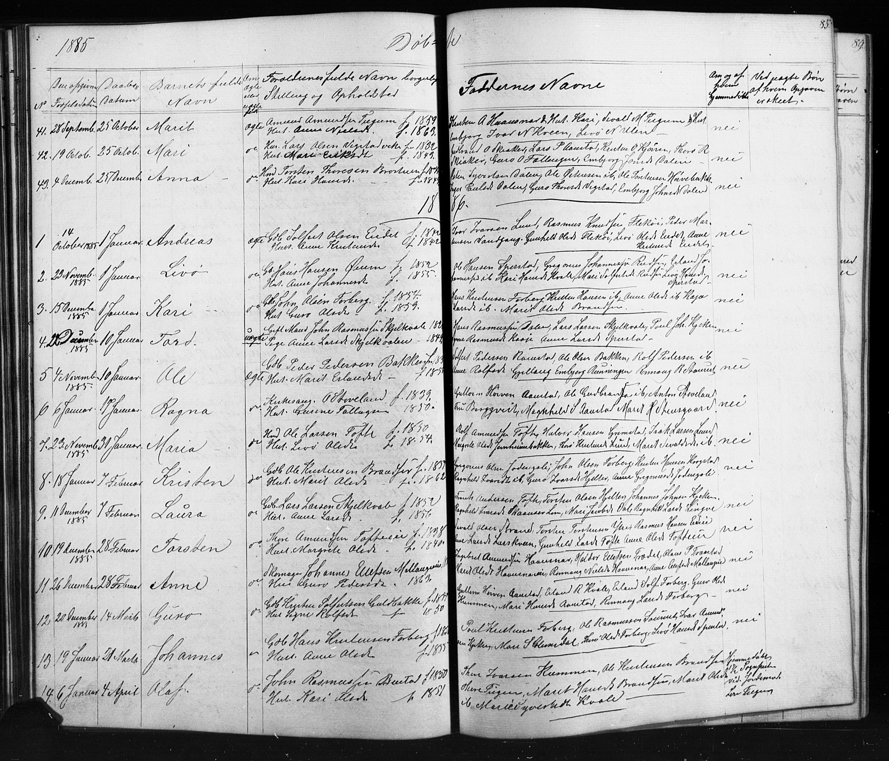 Skjåk prestekontor, AV/SAH-PREST-072/H/Ha/Hab/L0001: Parish register (copy) no. 1, 1865-1893, p. 85