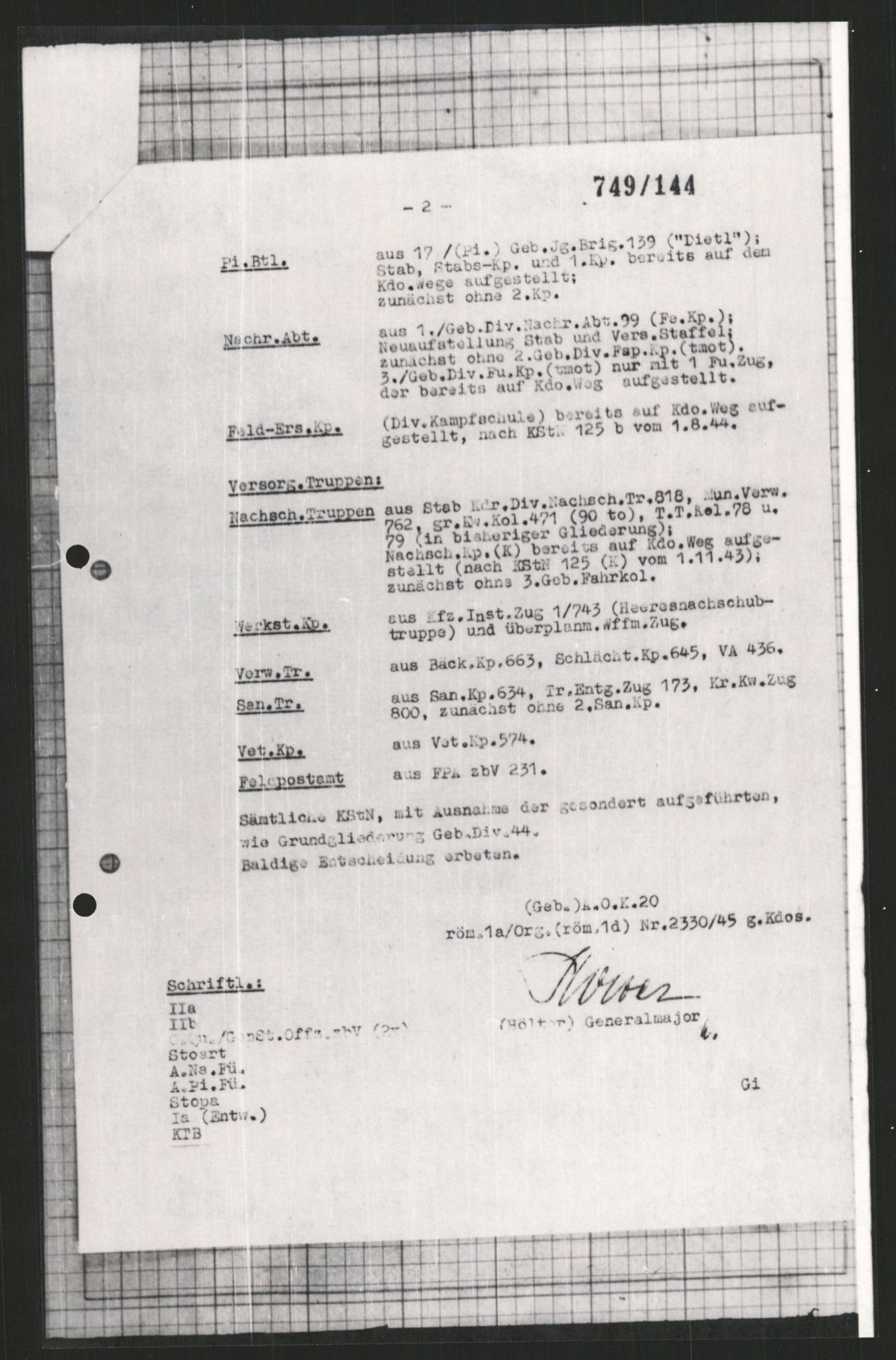 Forsvarets Overkommando. 2 kontor. Arkiv 11.4. Spredte tyske arkivsaker, AV/RA-RAFA-7031/D/Dar/Dara/L0009: Krigsdagbøker for 20. Gebirgs-Armee-Oberkommando (AOK 20), 1940-1945, p. 148