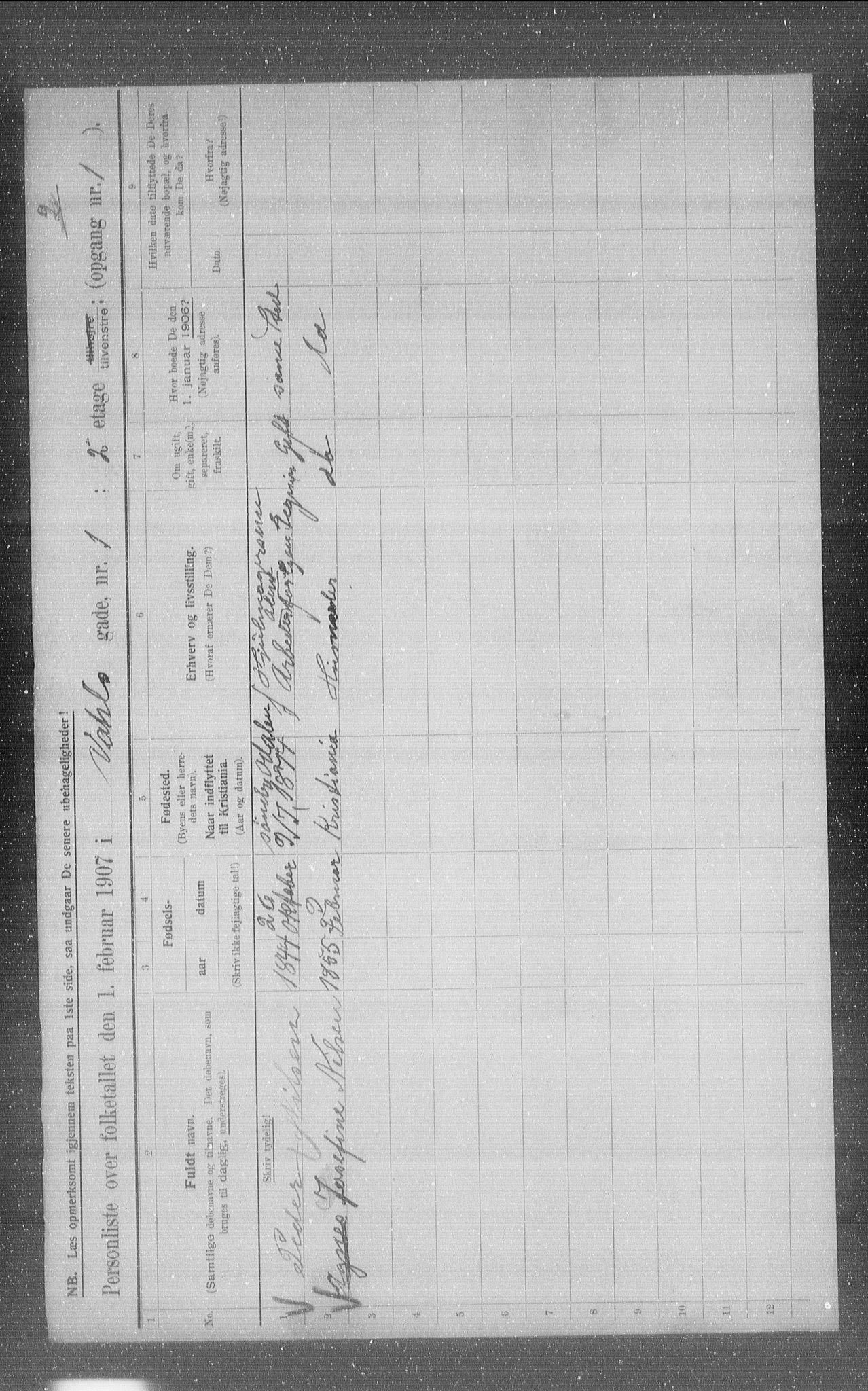 OBA, Municipal Census 1907 for Kristiania, 1907, p. 61747