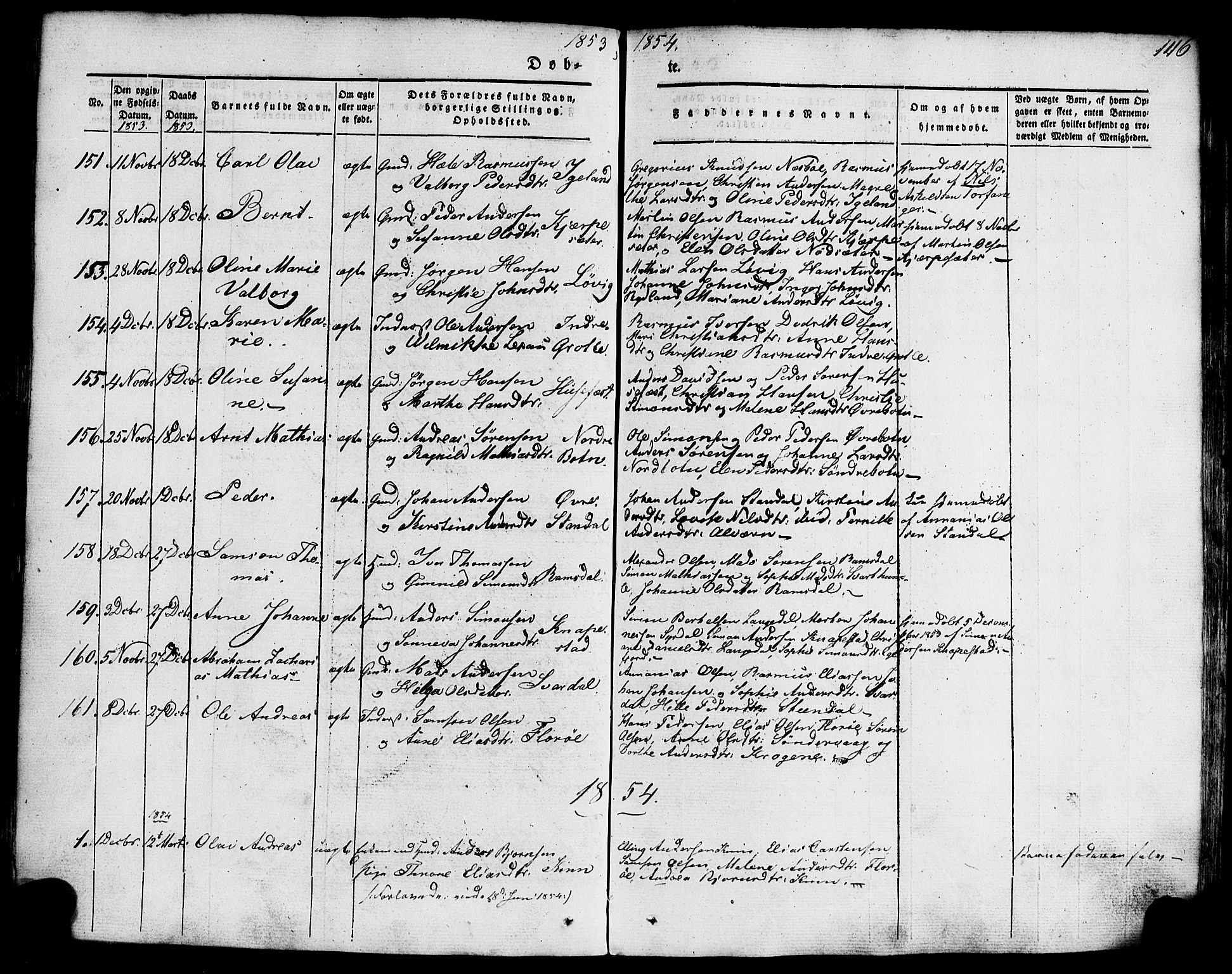 Kinn sokneprestembete, AV/SAB-A-80801/H/Haa/Haaa/L0005: Parish register (official) no. A 5, 1841-1857, p. 146