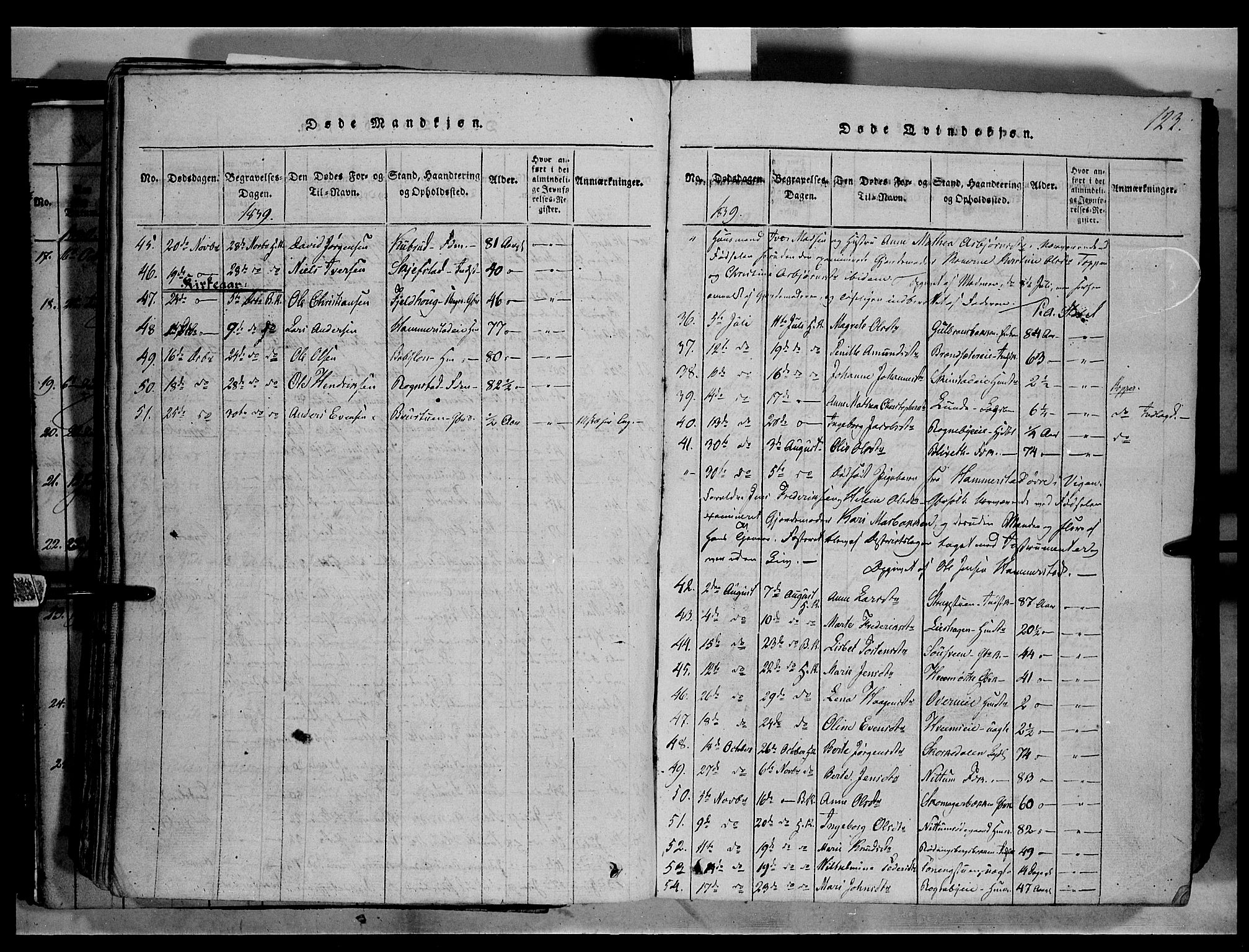 Østre Toten prestekontor, SAH/PREST-104/H/Ha/Haa/L0001: Parish register (official) no. 1, 1828-1839, p. 123