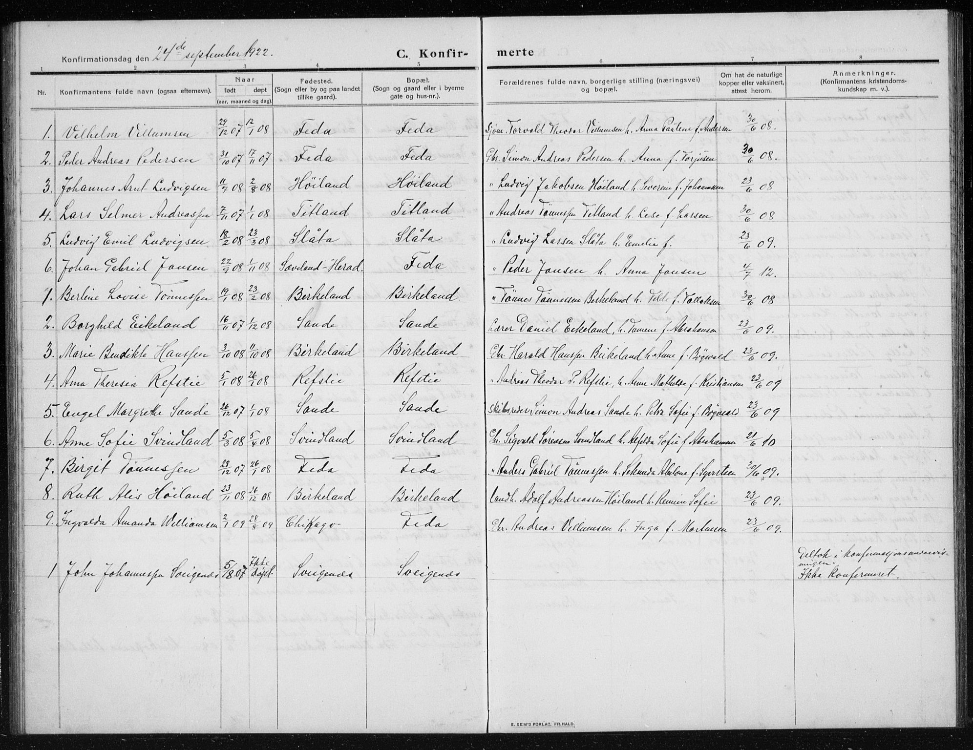 Kvinesdal sokneprestkontor, AV/SAK-1111-0026/F/Fb/Fba/L0005: Parish register (copy) no. B 5, 1910-1934