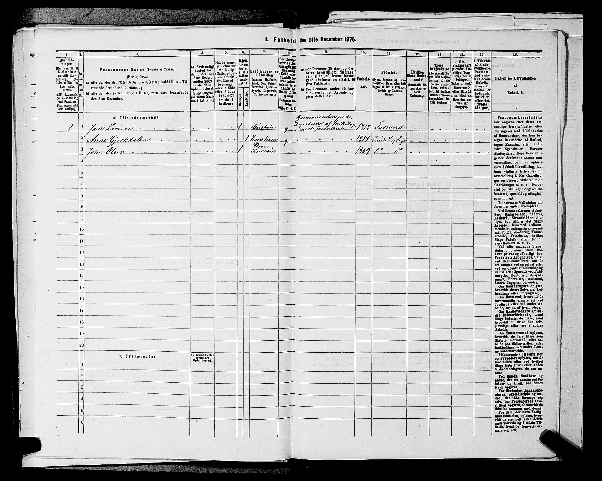 SAKO, 1875 census for 0822P Sauherad, 1875, p. 533