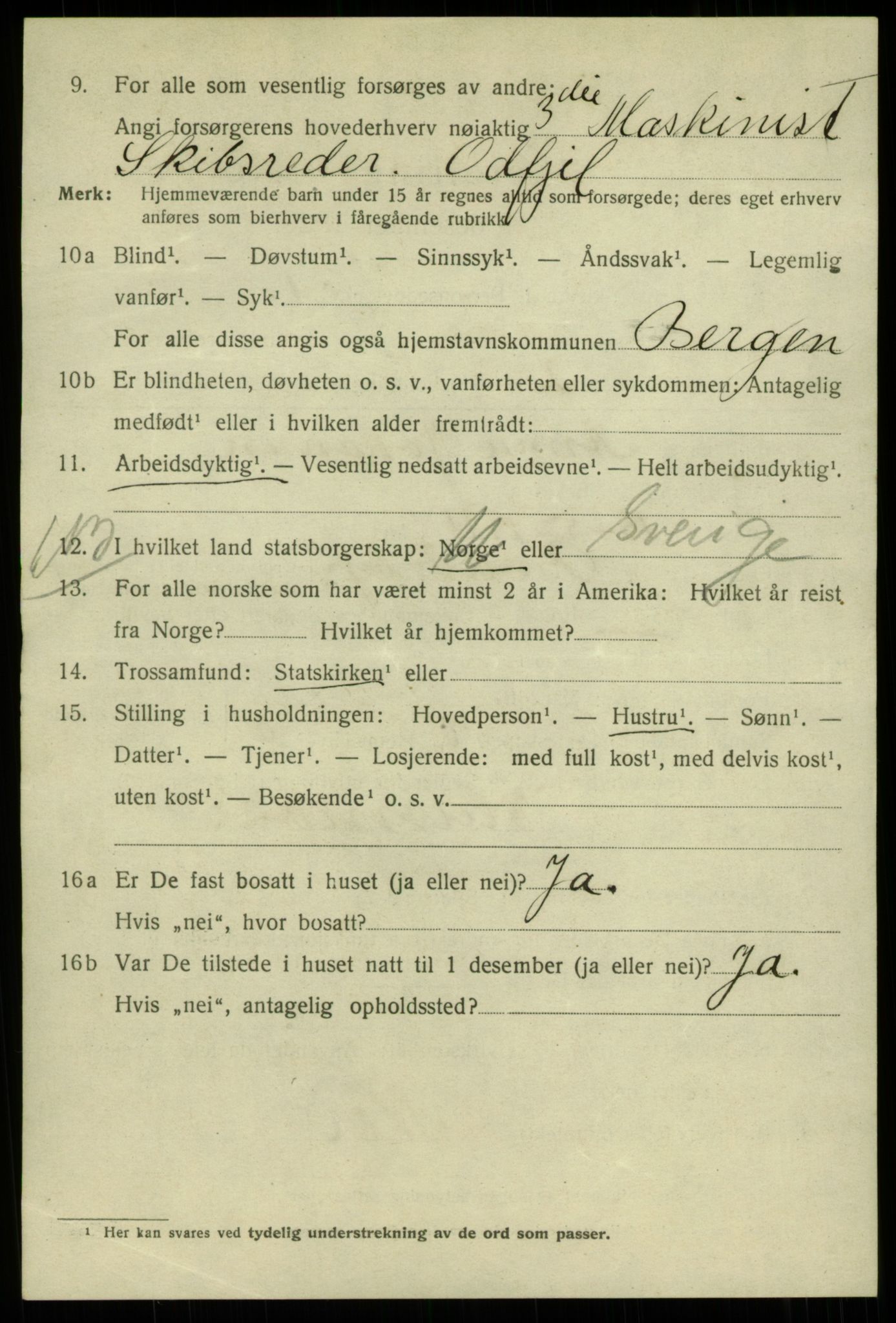 SAB, 1920 census for Bergen, 1920, p. 83317