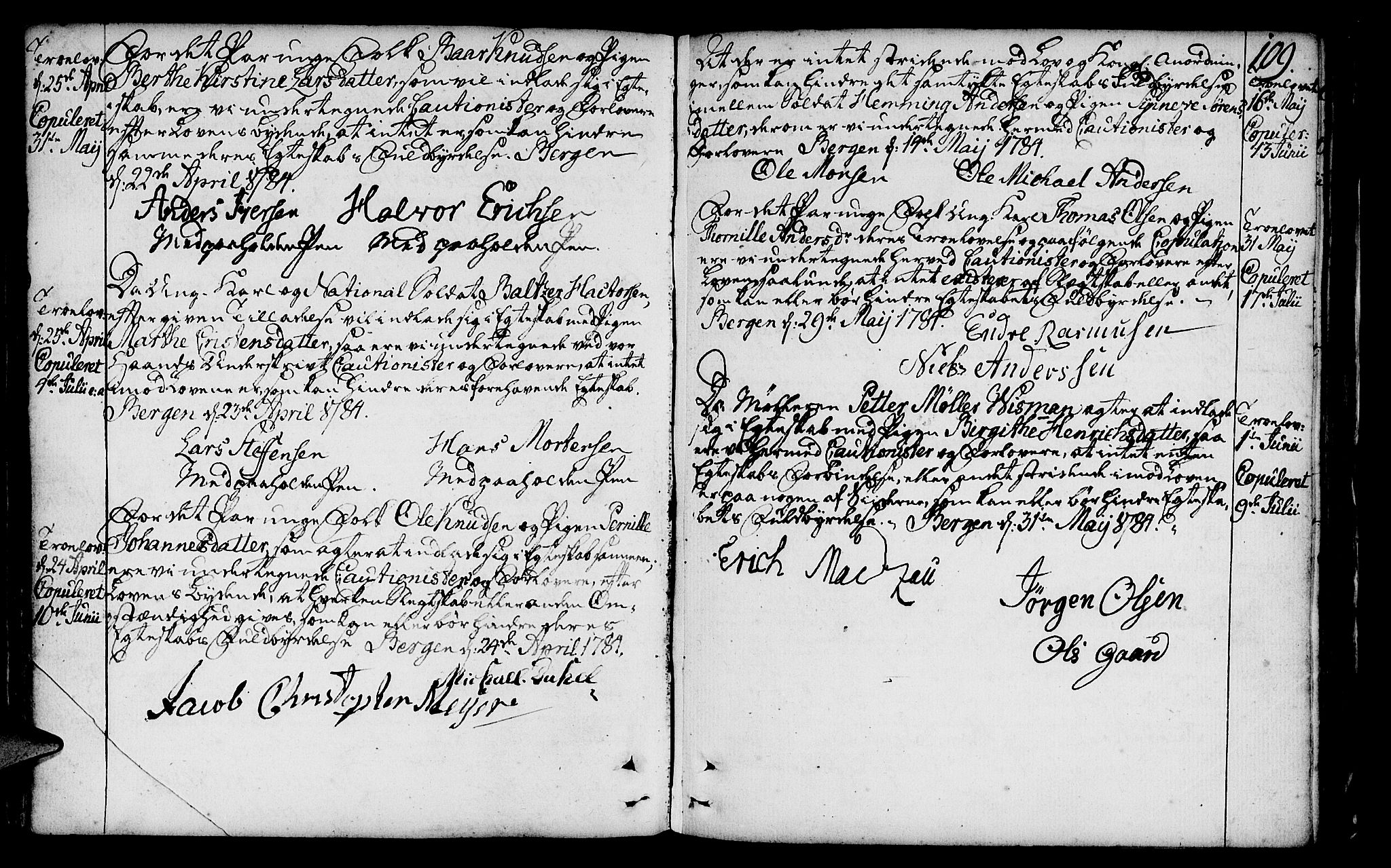 St. Jørgens hospital og Årstad sokneprestembete, AV/SAB-A-99934: Parish register (official) no. A 1, 1743-1823, p. 109