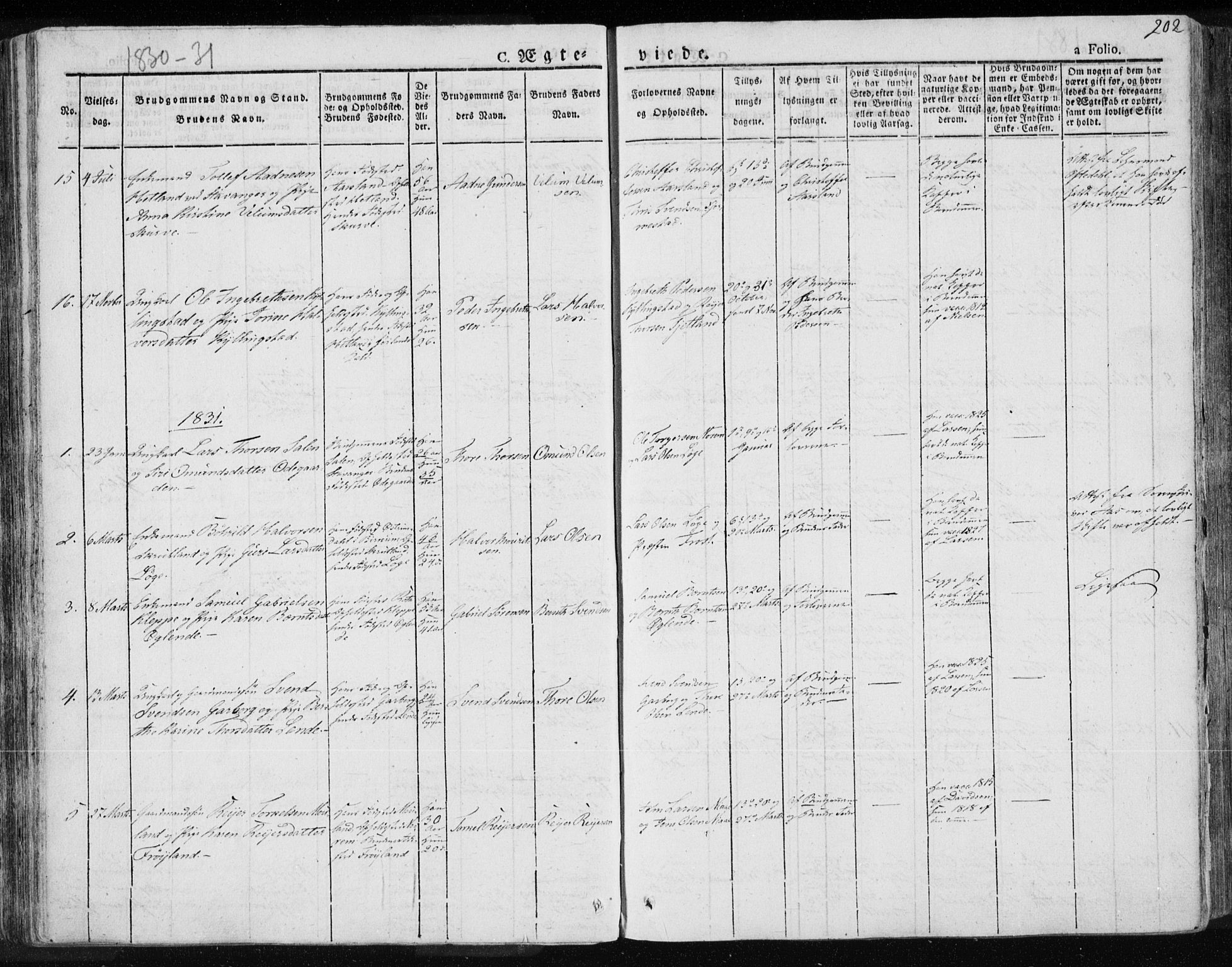 Lye sokneprestkontor, AV/SAST-A-101794/001/30BA/L0004: Parish register (official) no. A 4, 1826-1841, p. 202