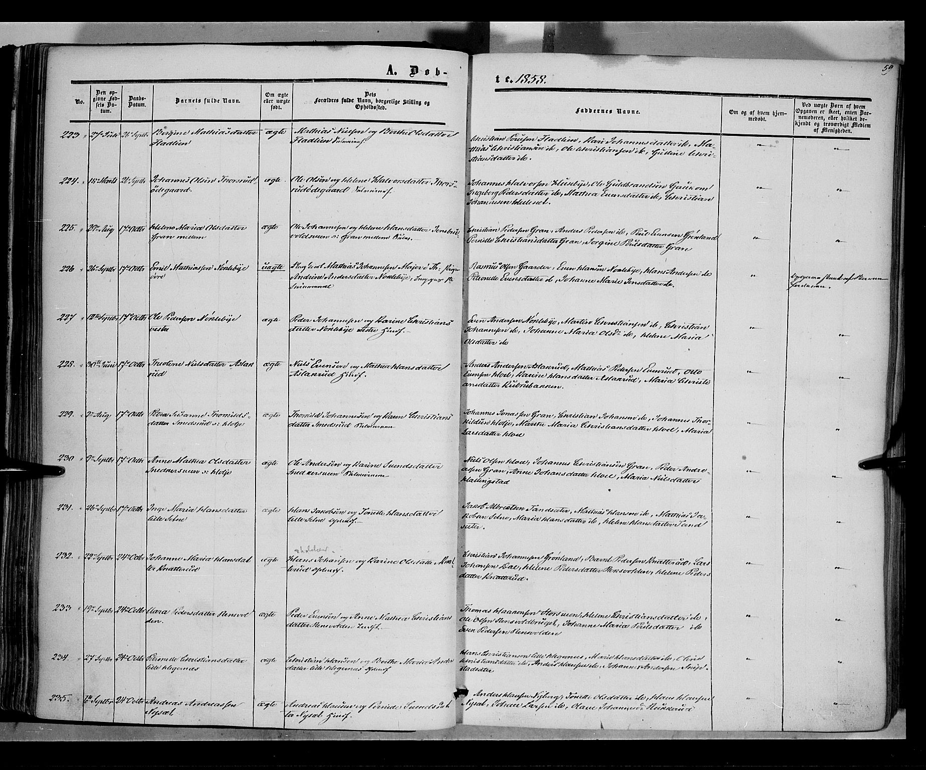 Vestre Toten prestekontor, AV/SAH-PREST-108/H/Ha/Haa/L0006: Parish register (official) no. 6, 1856-1861, p. 59