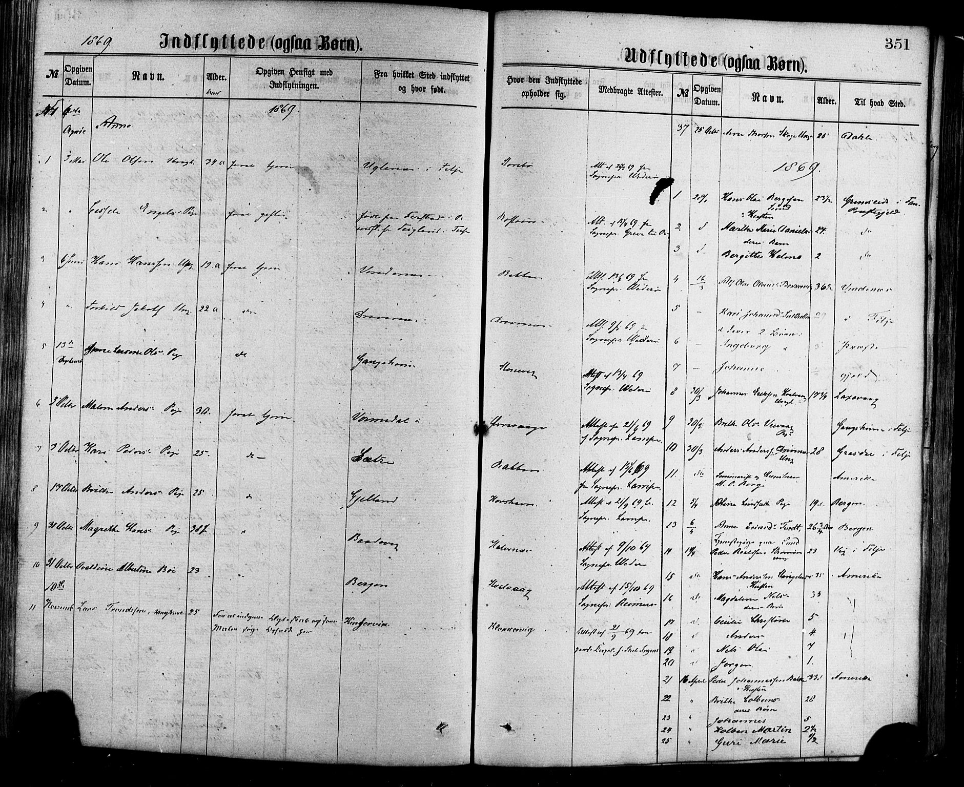 Sund sokneprestembete, SAB/A-99930: Parish register (official) no. A 15, 1867-1881, p. 351