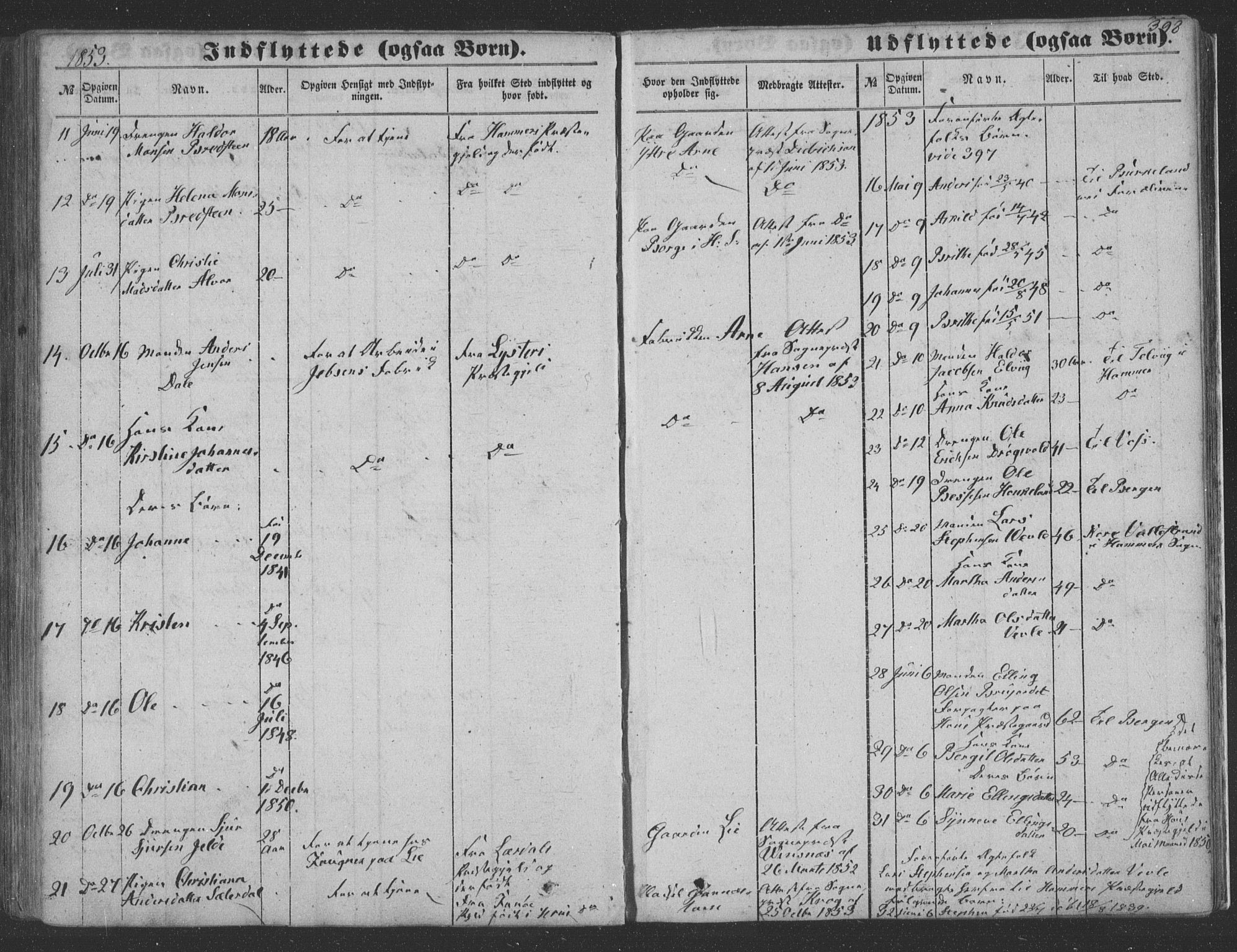 Haus sokneprestembete, AV/SAB-A-75601/H/Haa: Parish register (official) no. A 16 II, 1848-1857, p. 398