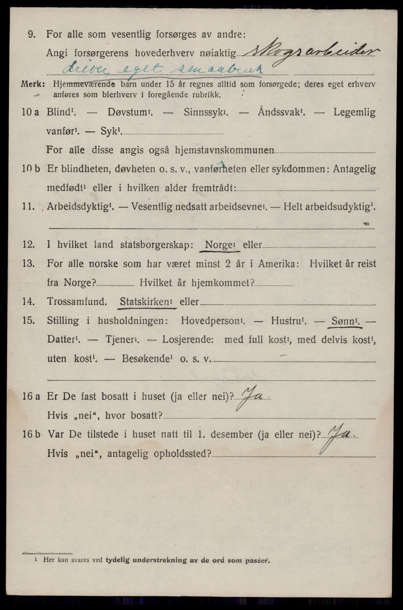 SAKO, 1920 census for Seljord, 1920, p. 3957