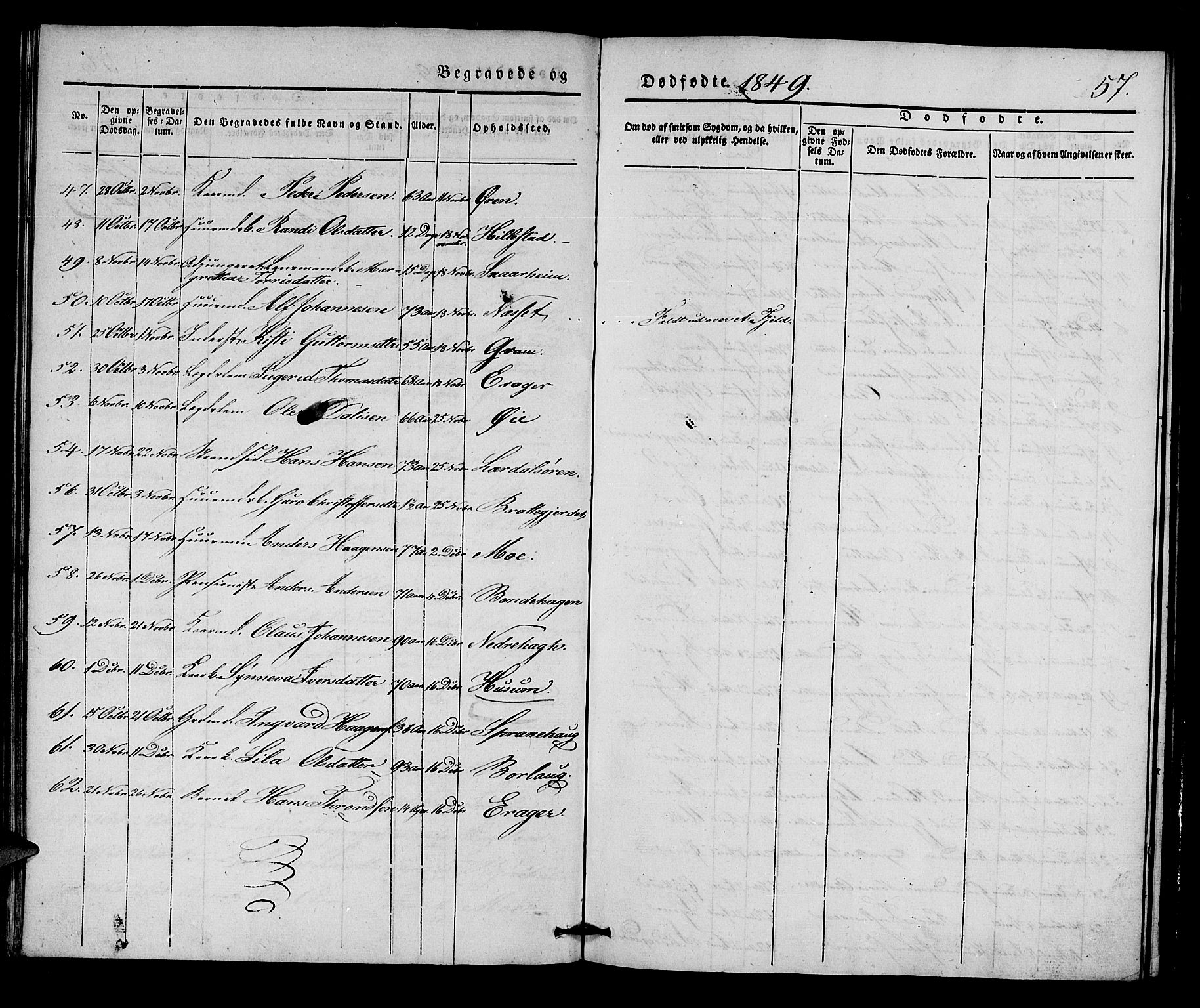 Lærdal sokneprestembete, AV/SAB-A-81201: Parish register (official) no. A 9, 1835-1857, p. 57